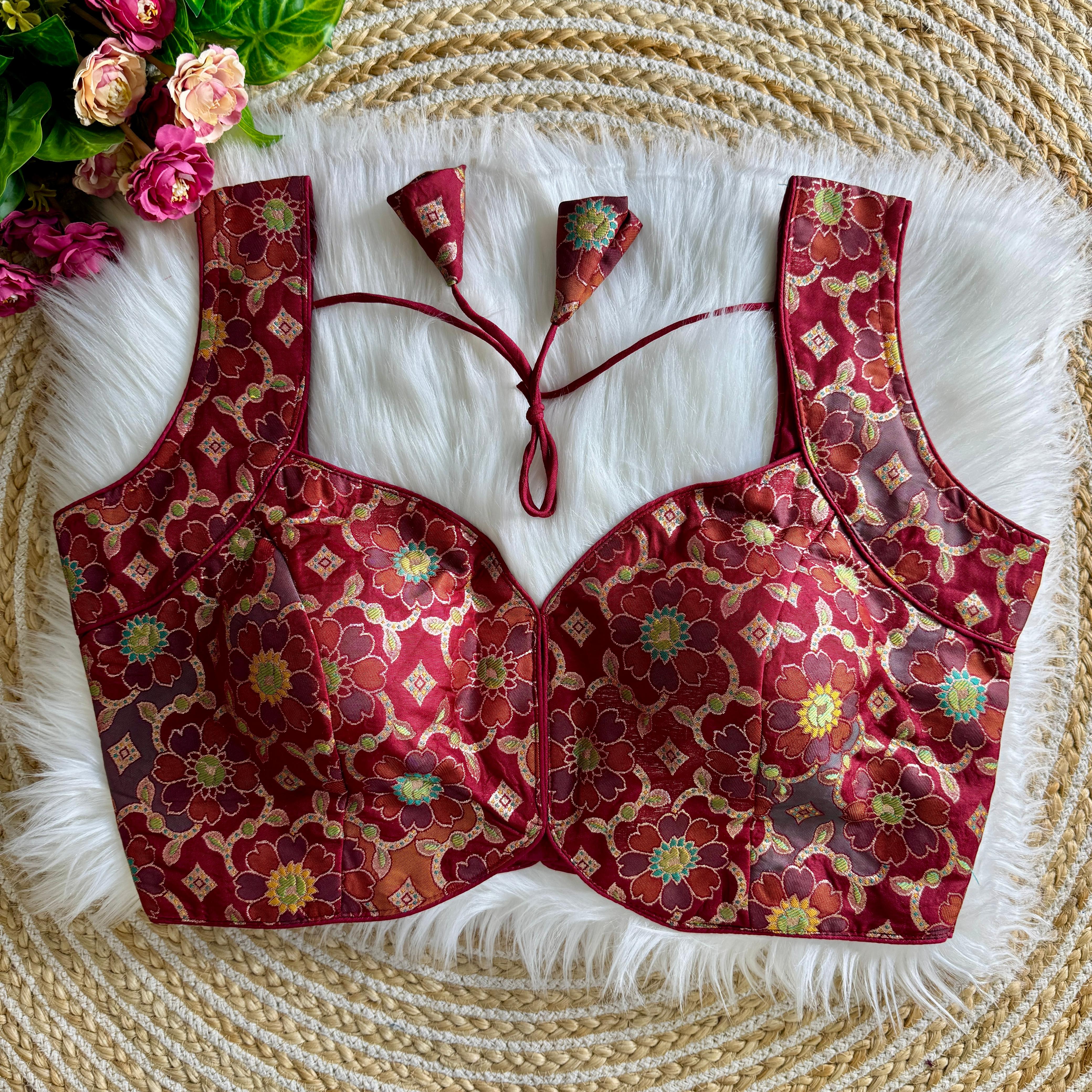 ♥️ NEW SLEEVES LESS JACQUARD BLOUSE ❤️