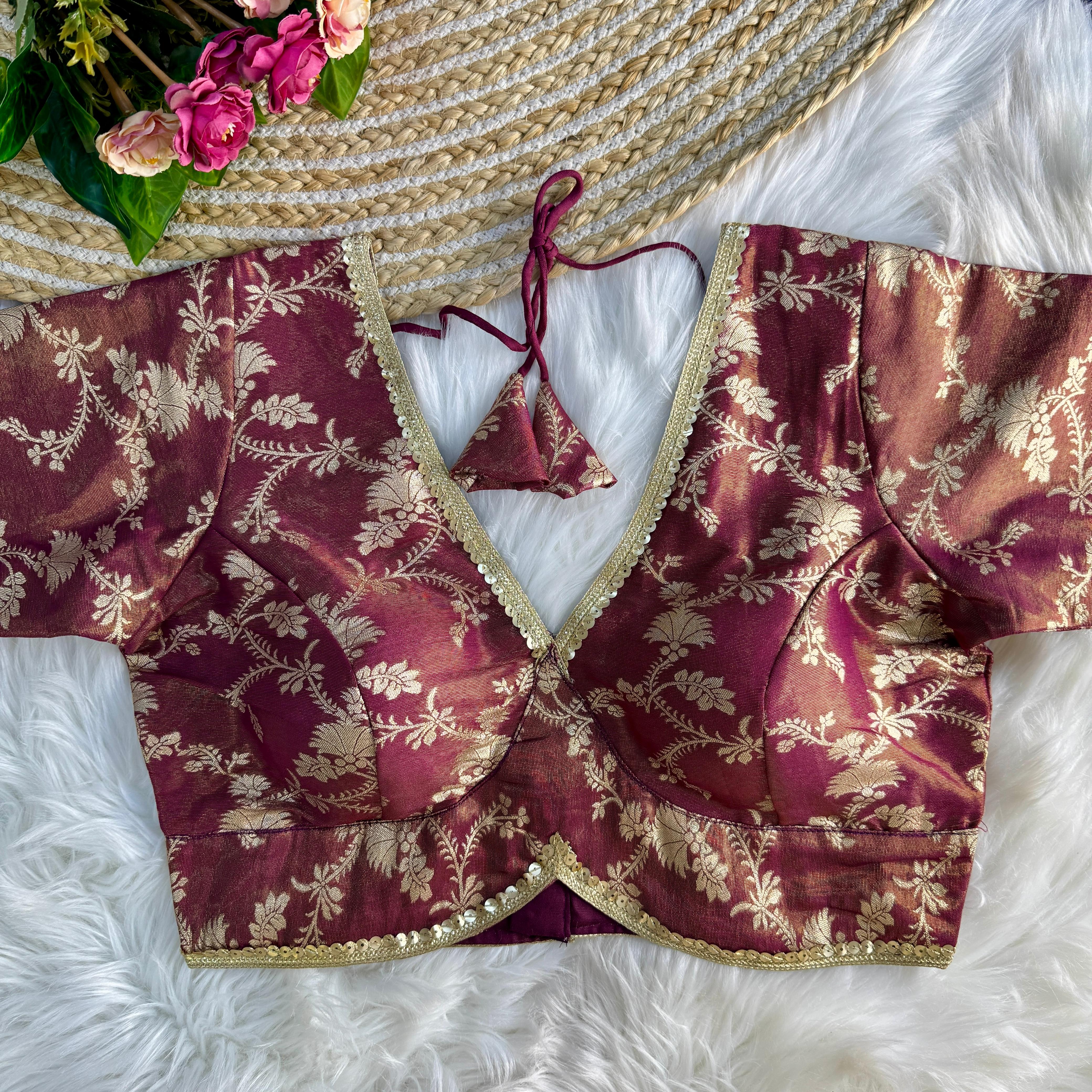 PURE COSMOS VISCOSE JEQUARD SILK BLOUSE