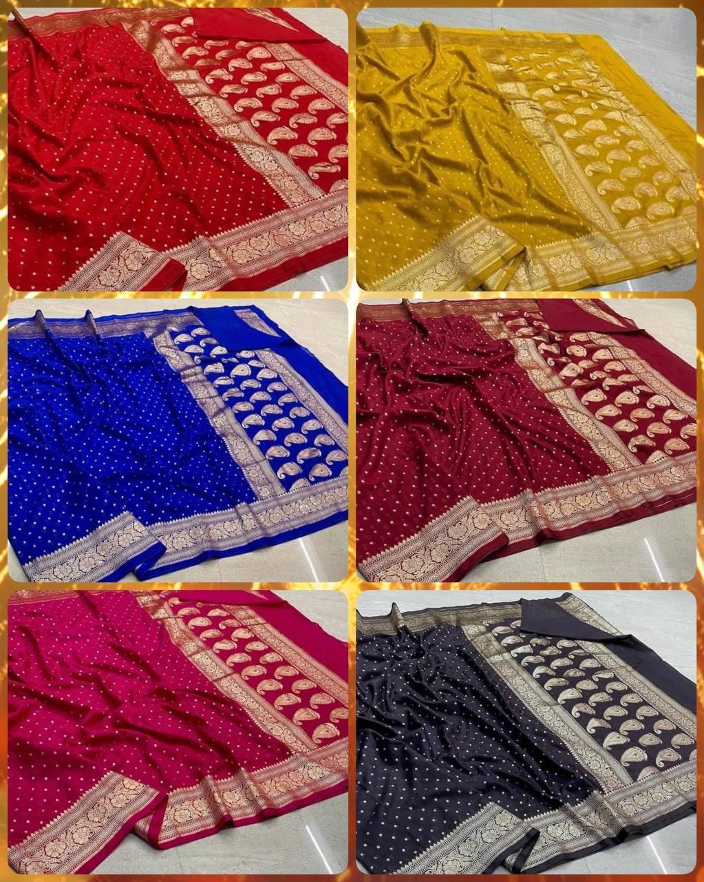 🔥 Presenting Enchanting Yet Breathable Organic Banarasi Sarees 