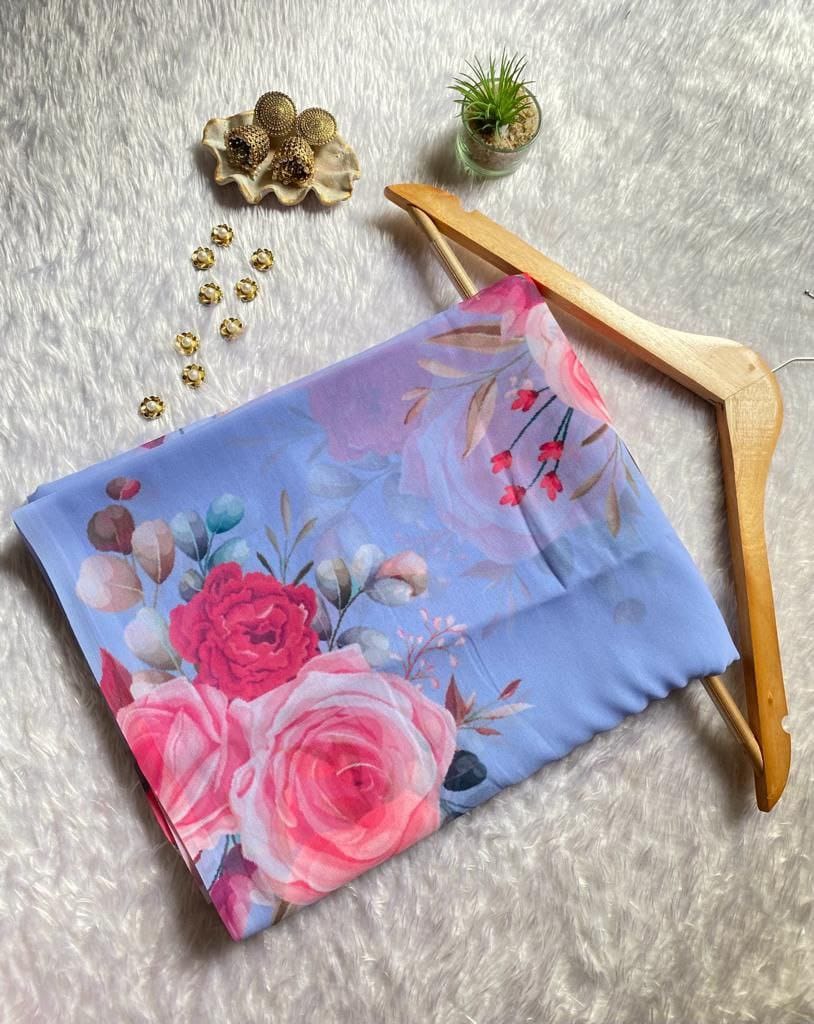 Soft Georgette print saree