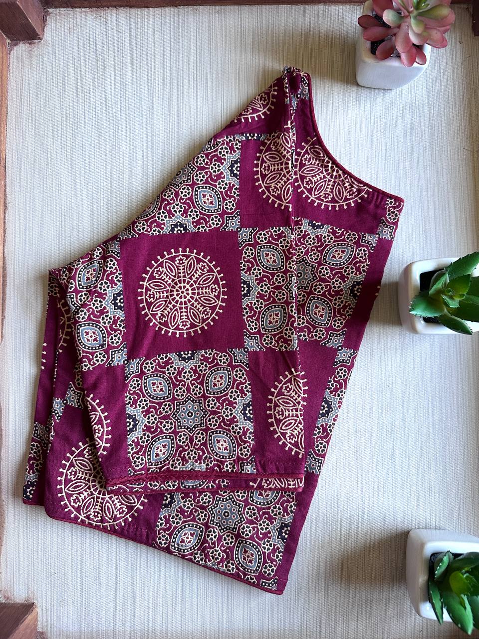 Pure Ajrakh Cotton Blouse 