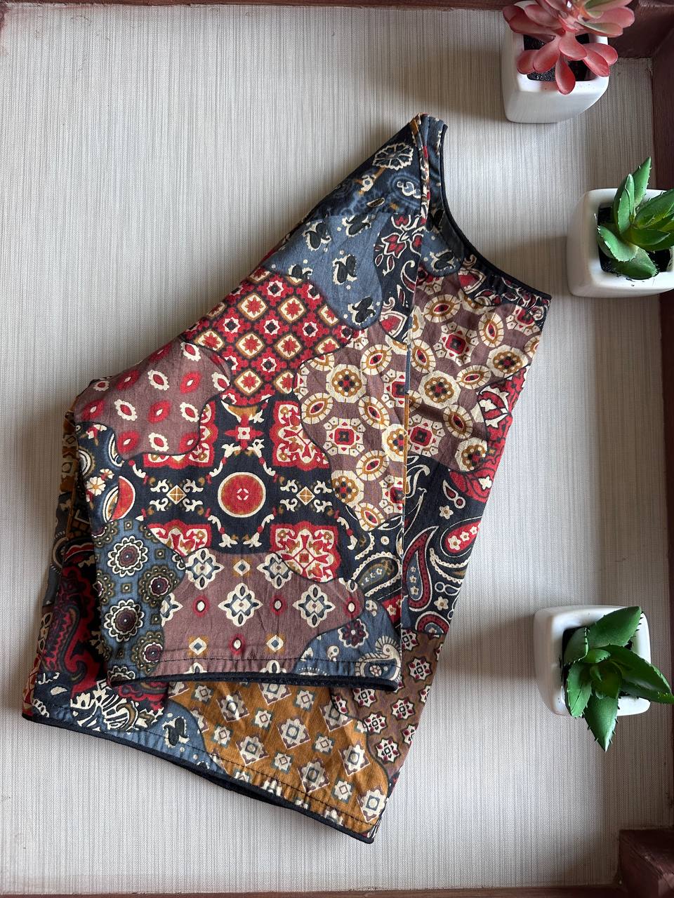 Pure Ajrakh Cotton Blouse 