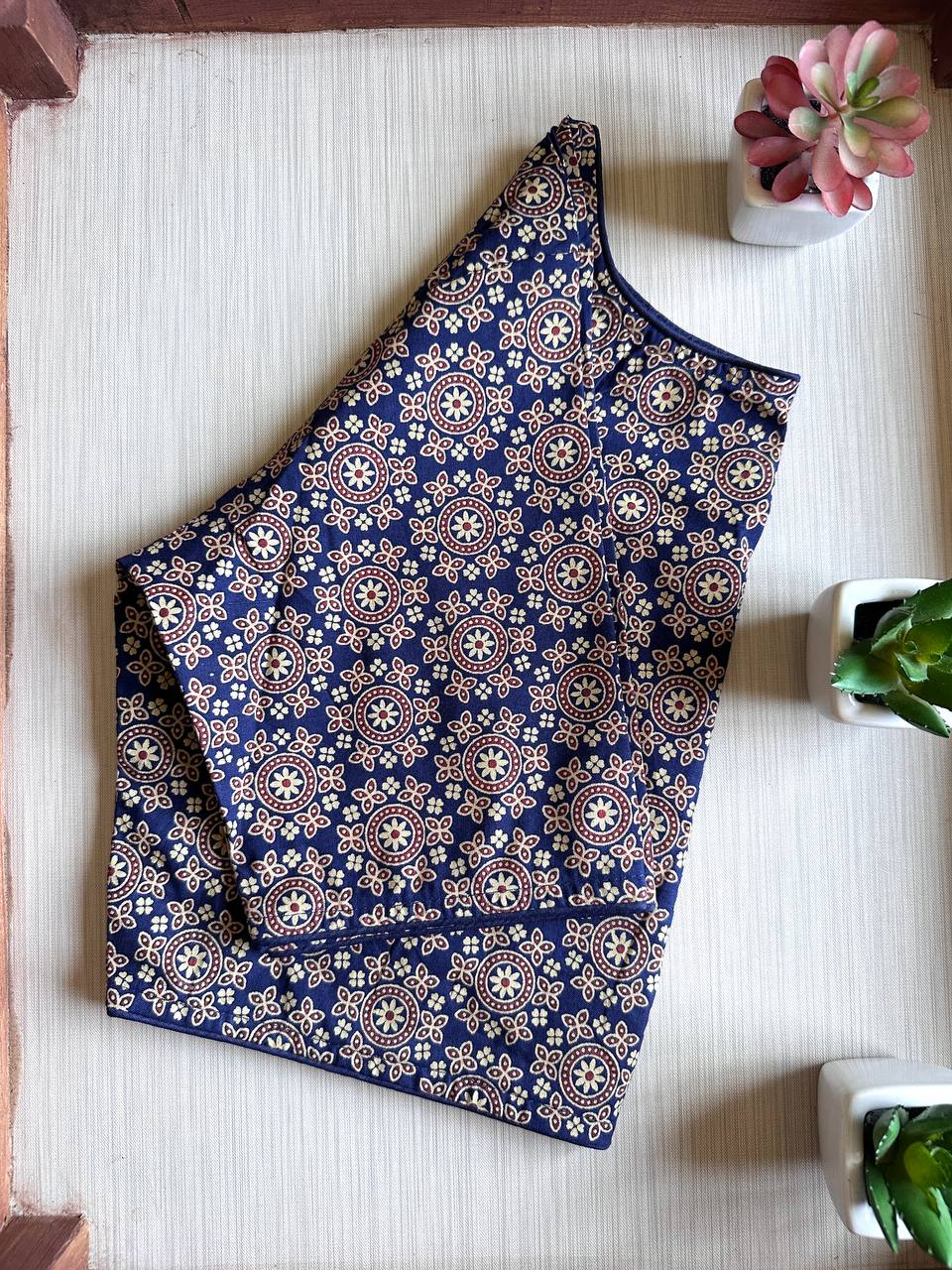 Pure Ajrakh Cotton Blouse 