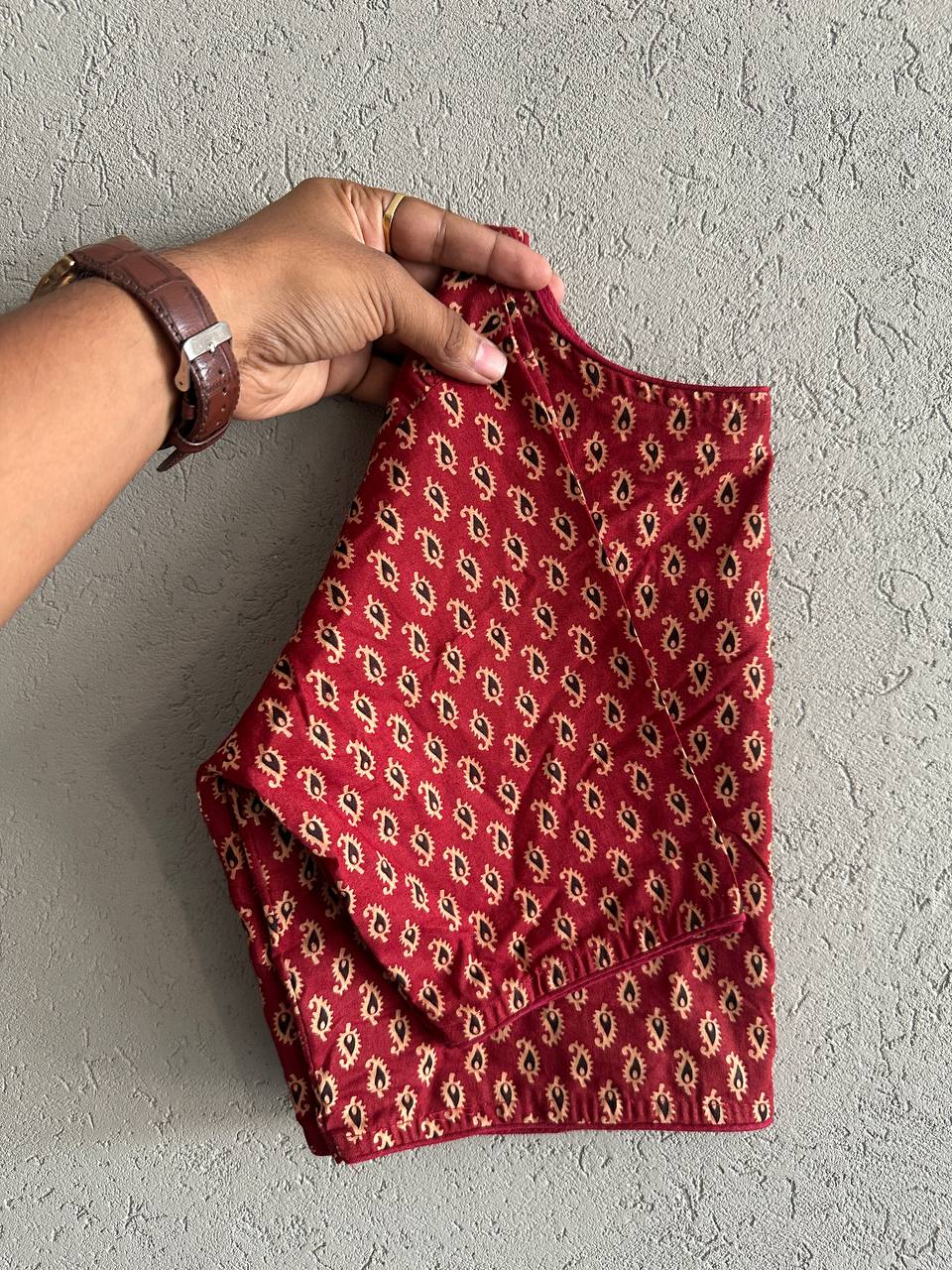 Pure Ajrakh Cotton Blouse 