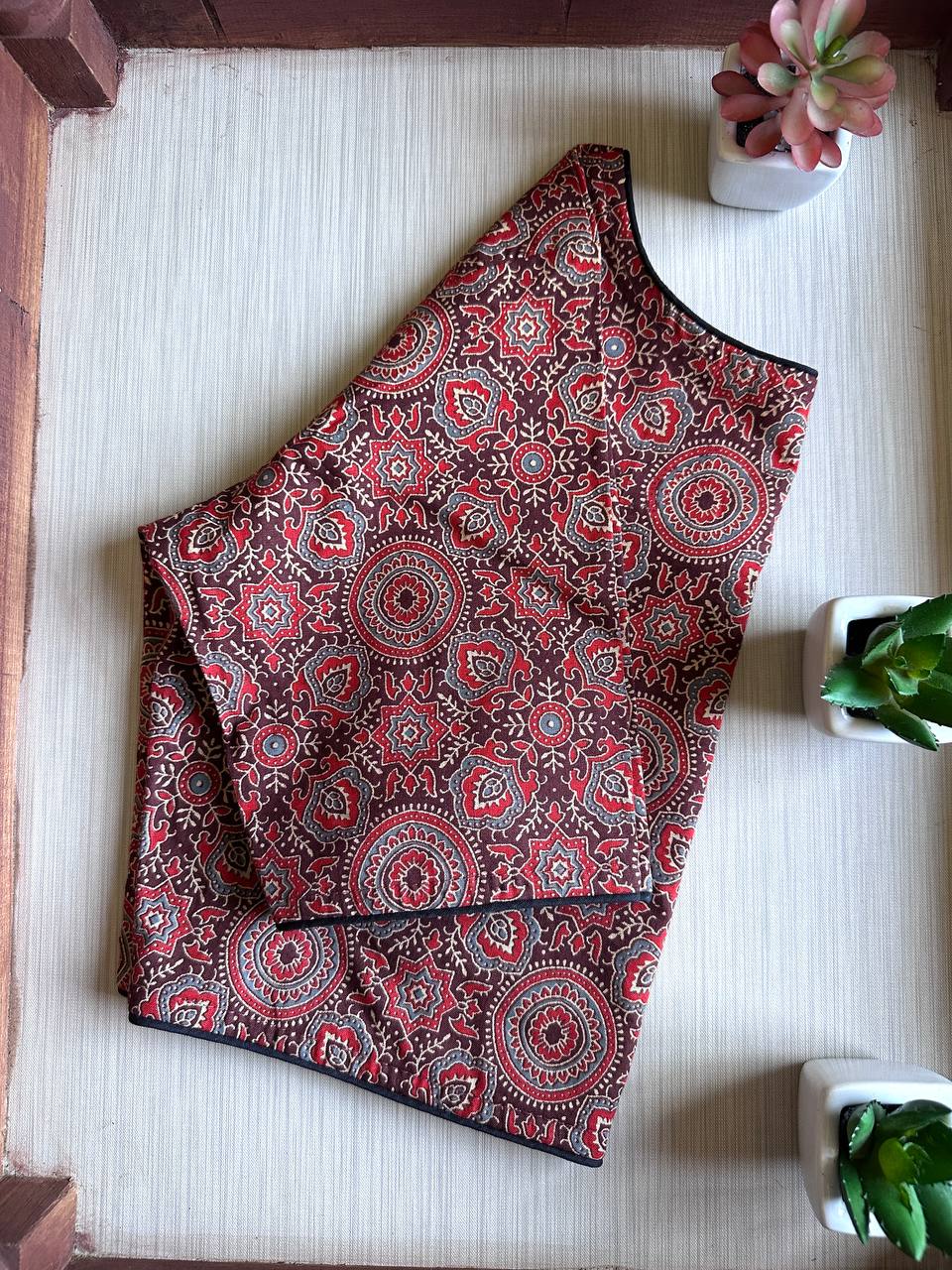 Pure Ajrakh Cotton Blouse 