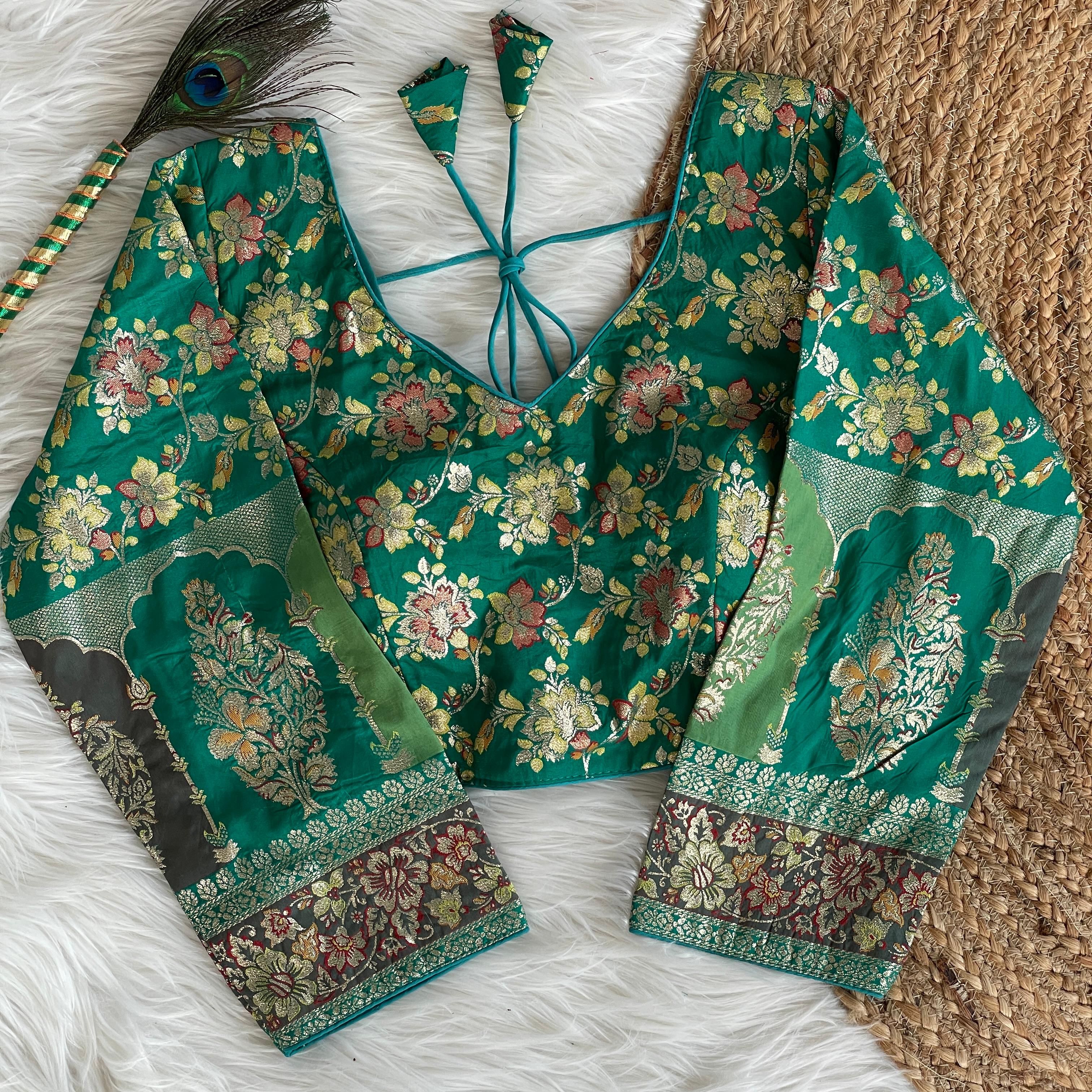 Pure Dola Silk With Multicolour Weaving blouse