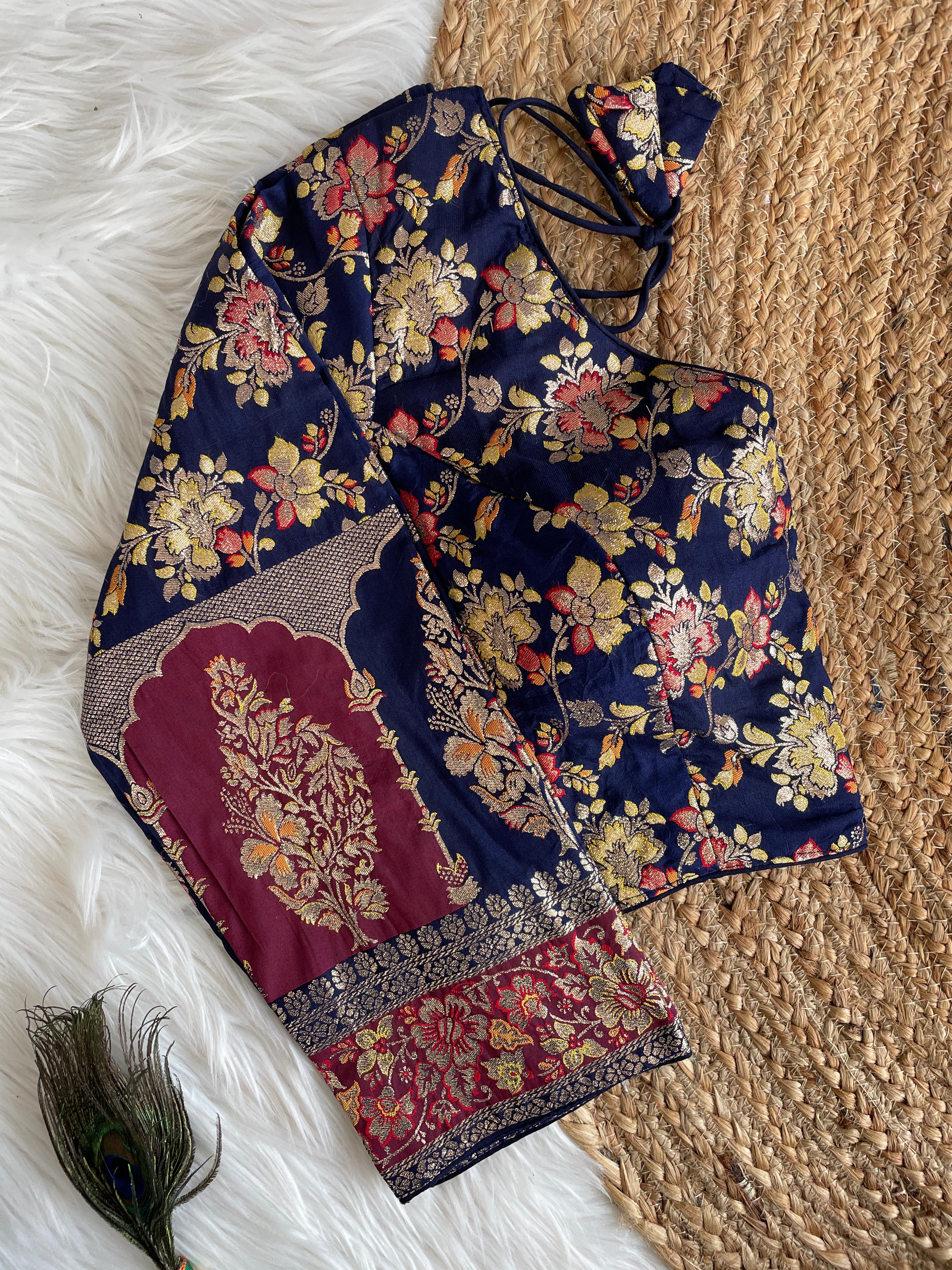Pure Dola Silk With Multicolour Weaving blouse