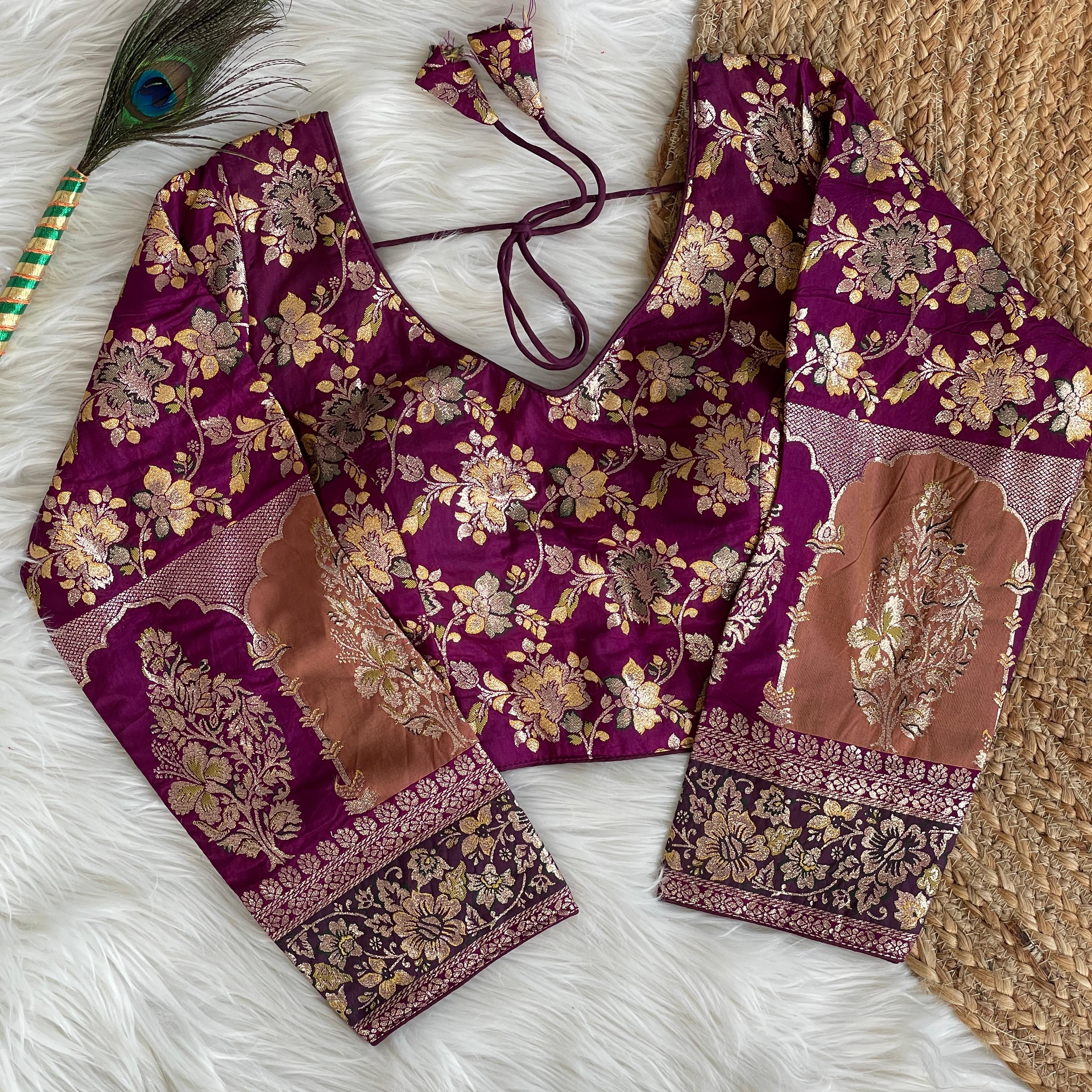 Pure Dola Silk With Multicolour Weaving blouse