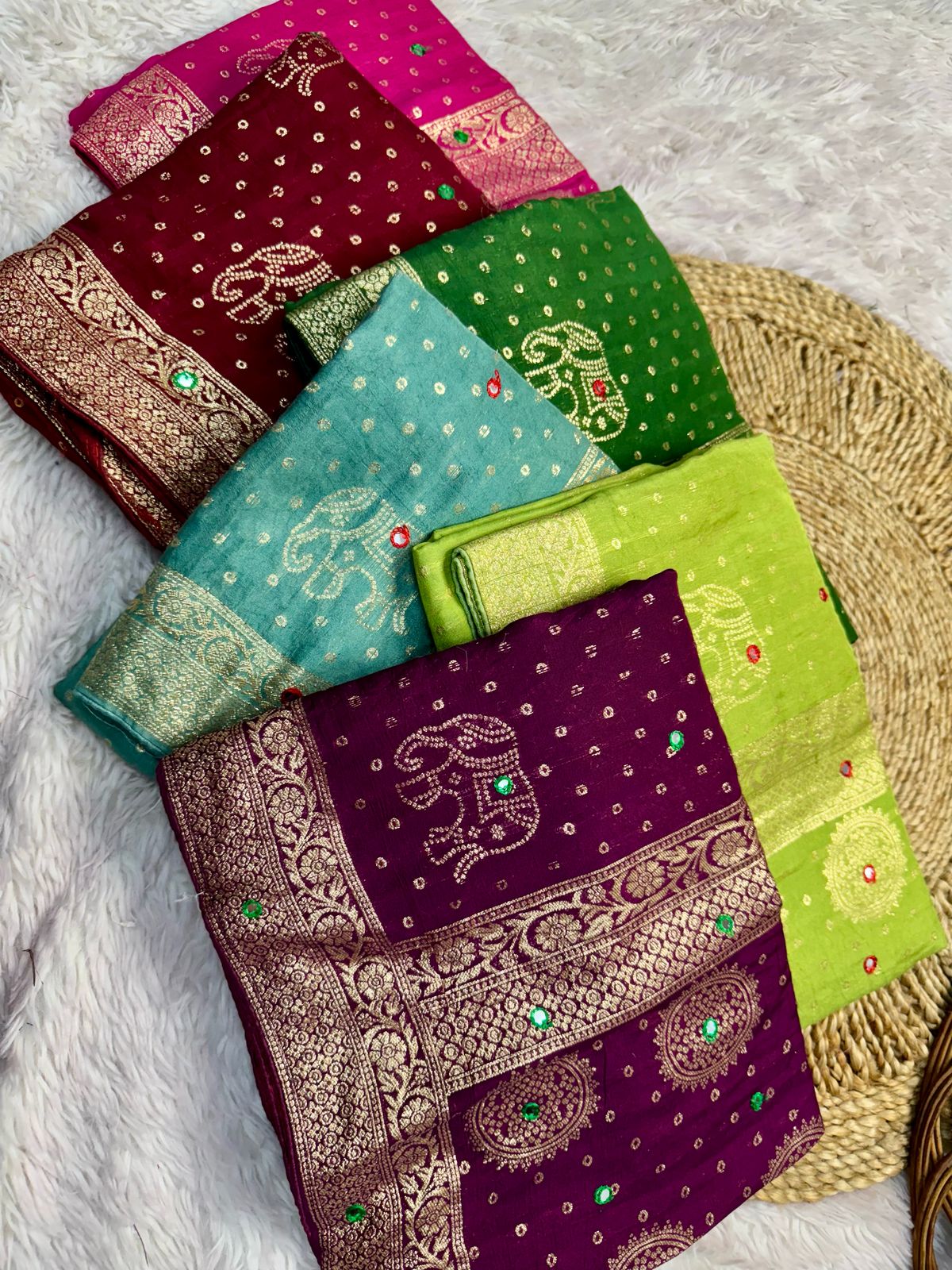  Pure Soft Kolkata Meena Silk saree