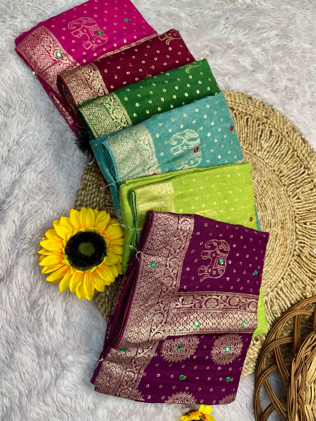  Pure Soft Kolkata Meena Silk saree