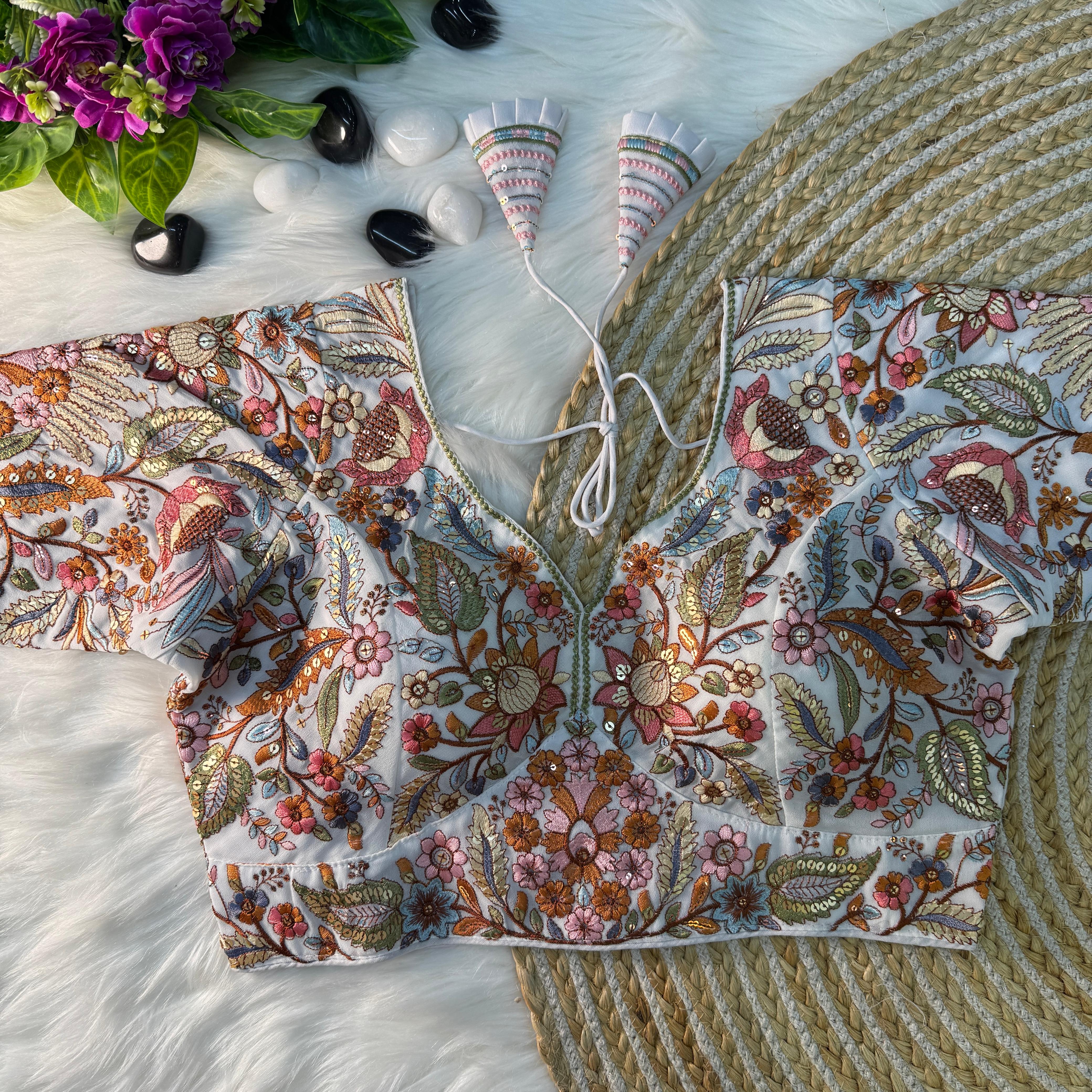 ❤️ MULTI THREAD WORK BEAUTIFUL PARTYWEAR BLOUSE♥️