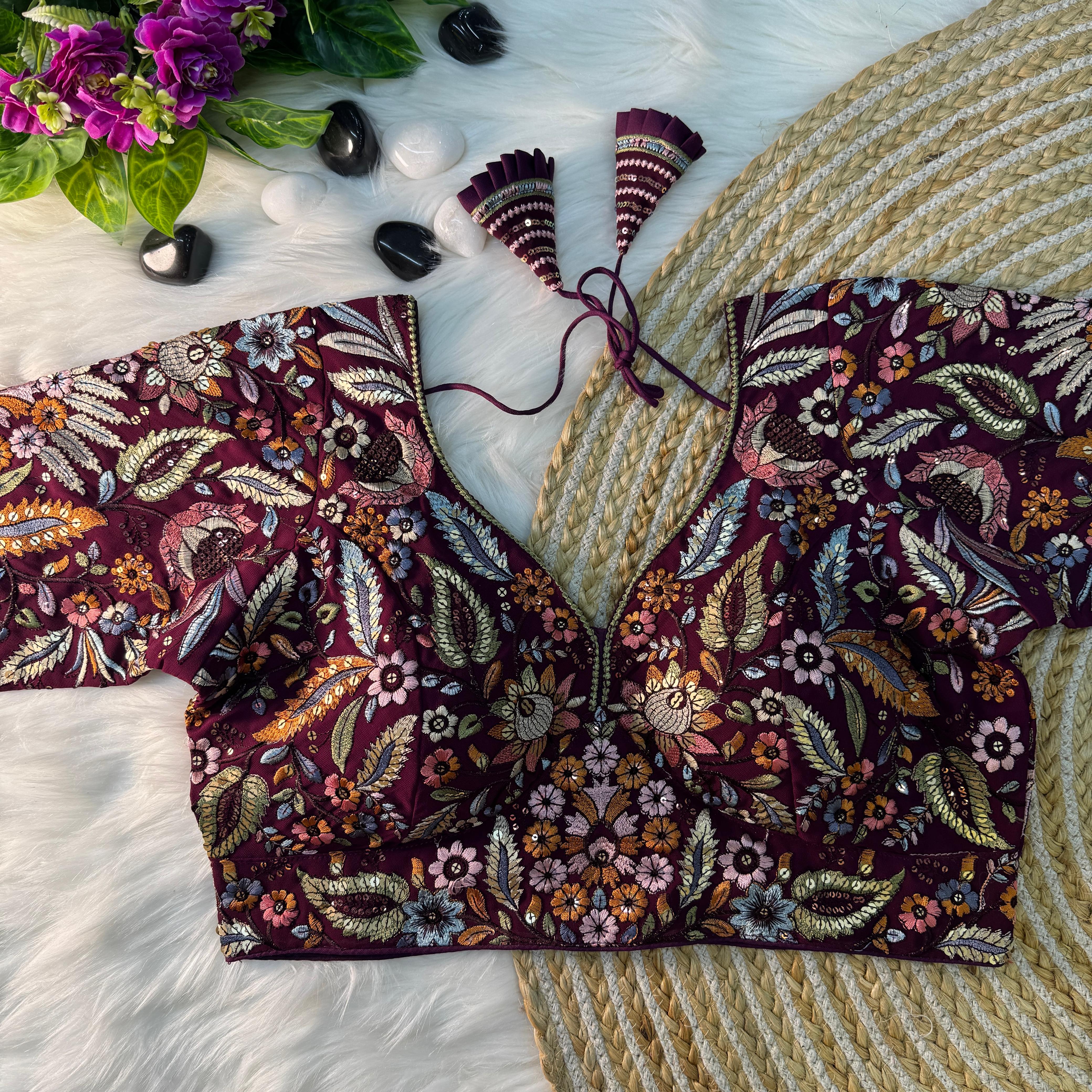 ❤️ MULTI THREAD WORK BEAUTIFUL PARTYWEAR BLOUSE♥️