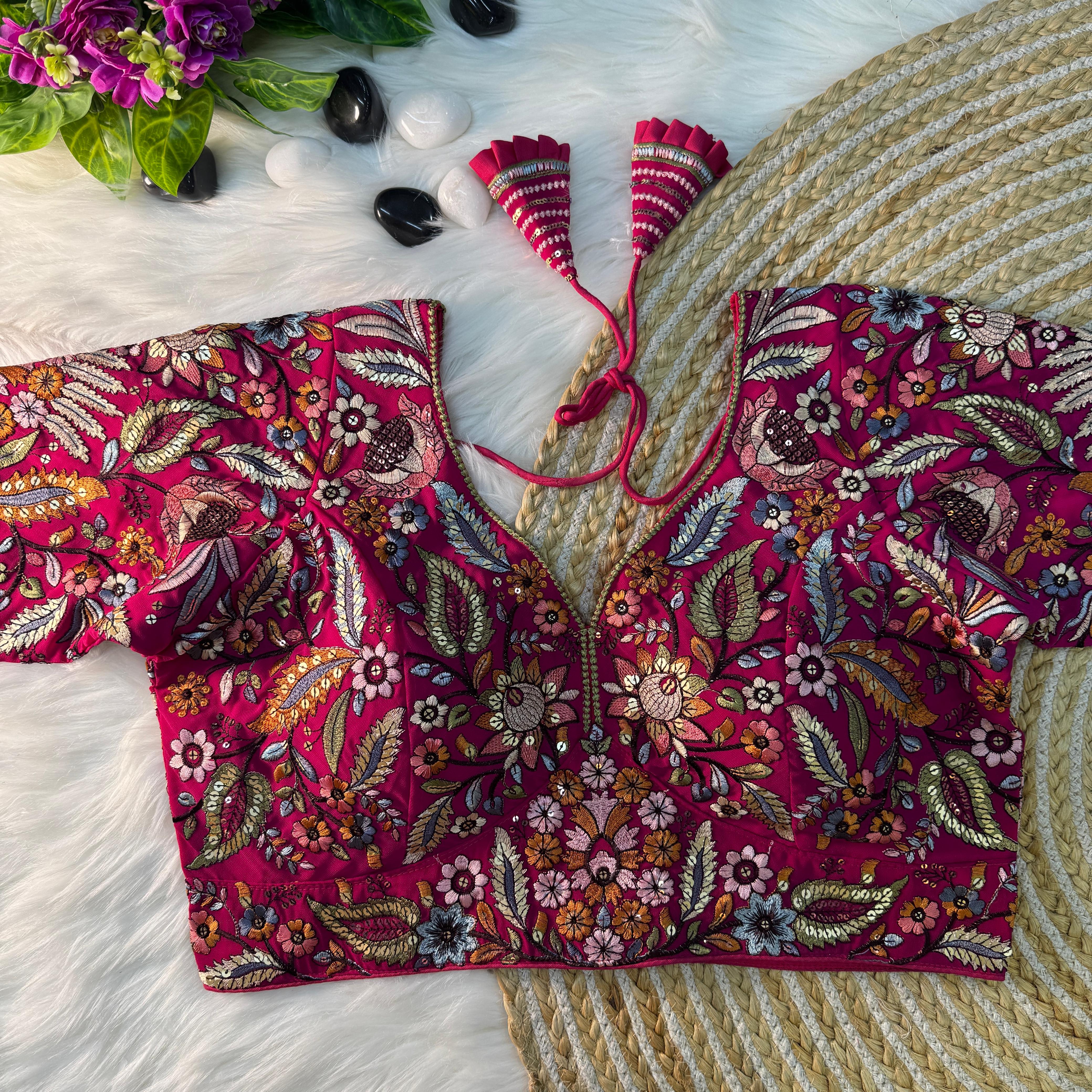 ❤️ MULTI THREAD WORK BEAUTIFUL PARTYWEAR BLOUSE♥️