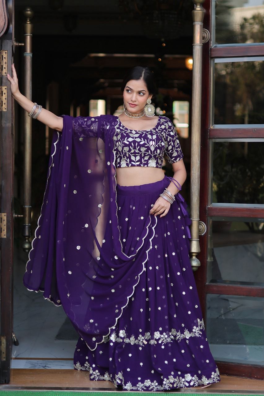 💕 Designer Faux Blooming Lehenga Choli With Dupatta Set. 💃🏻