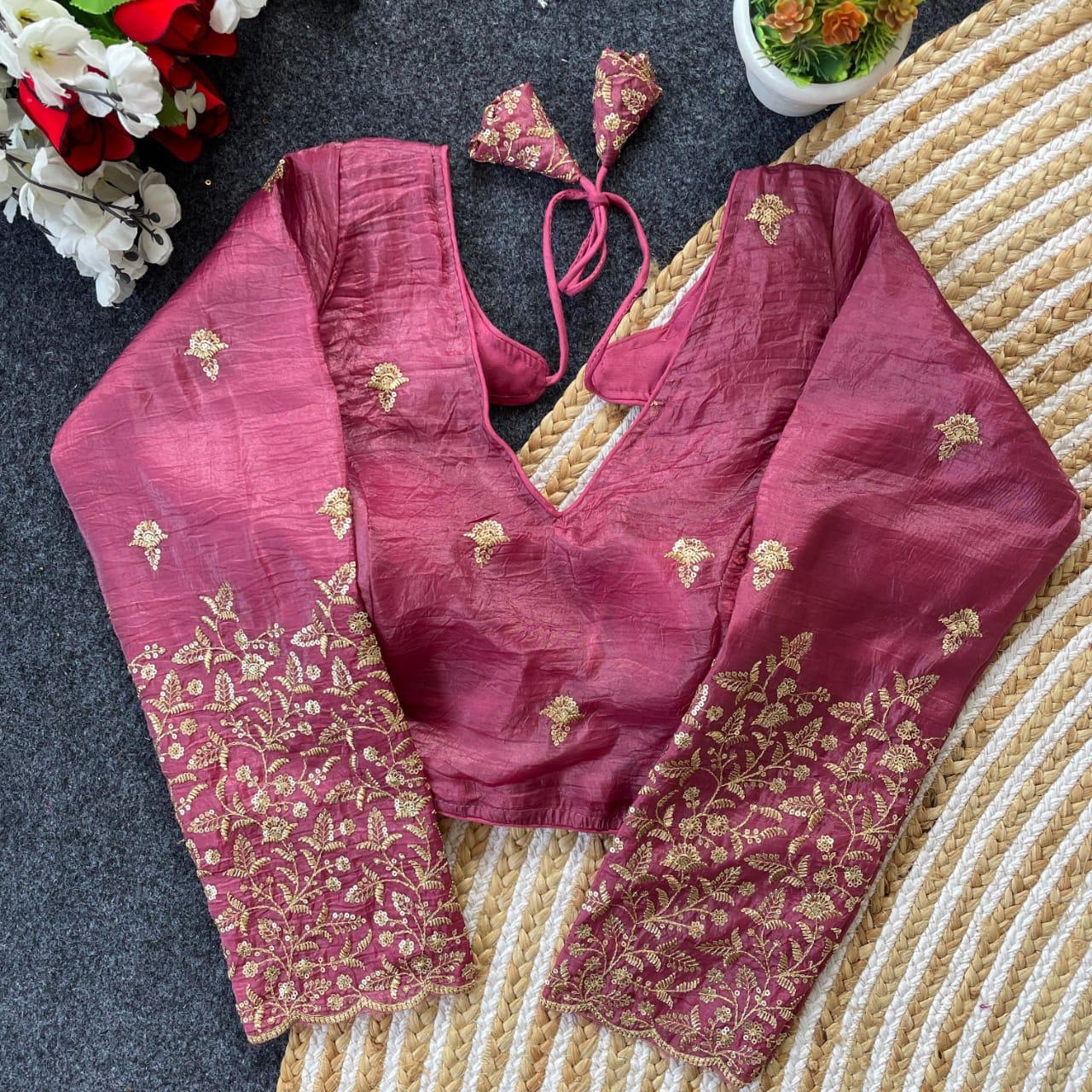 Presenting  Sequence and jari work designer blouse ✨