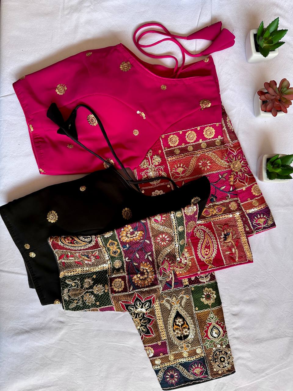 Weeding Special Black 🖤 n Rani 🩷 blouse