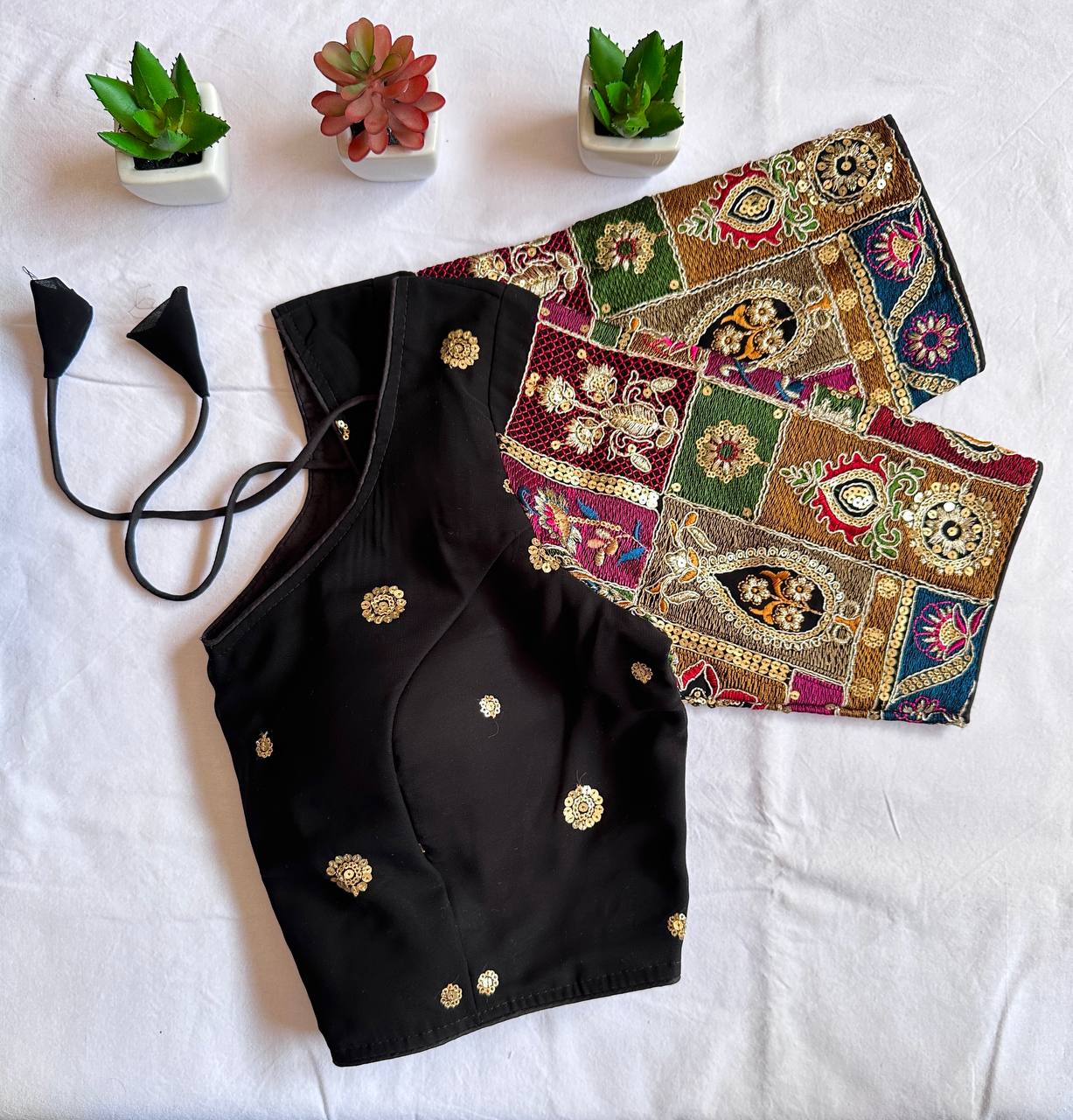 Weeding Special Black 🖤 n Rani 🩷 blouse