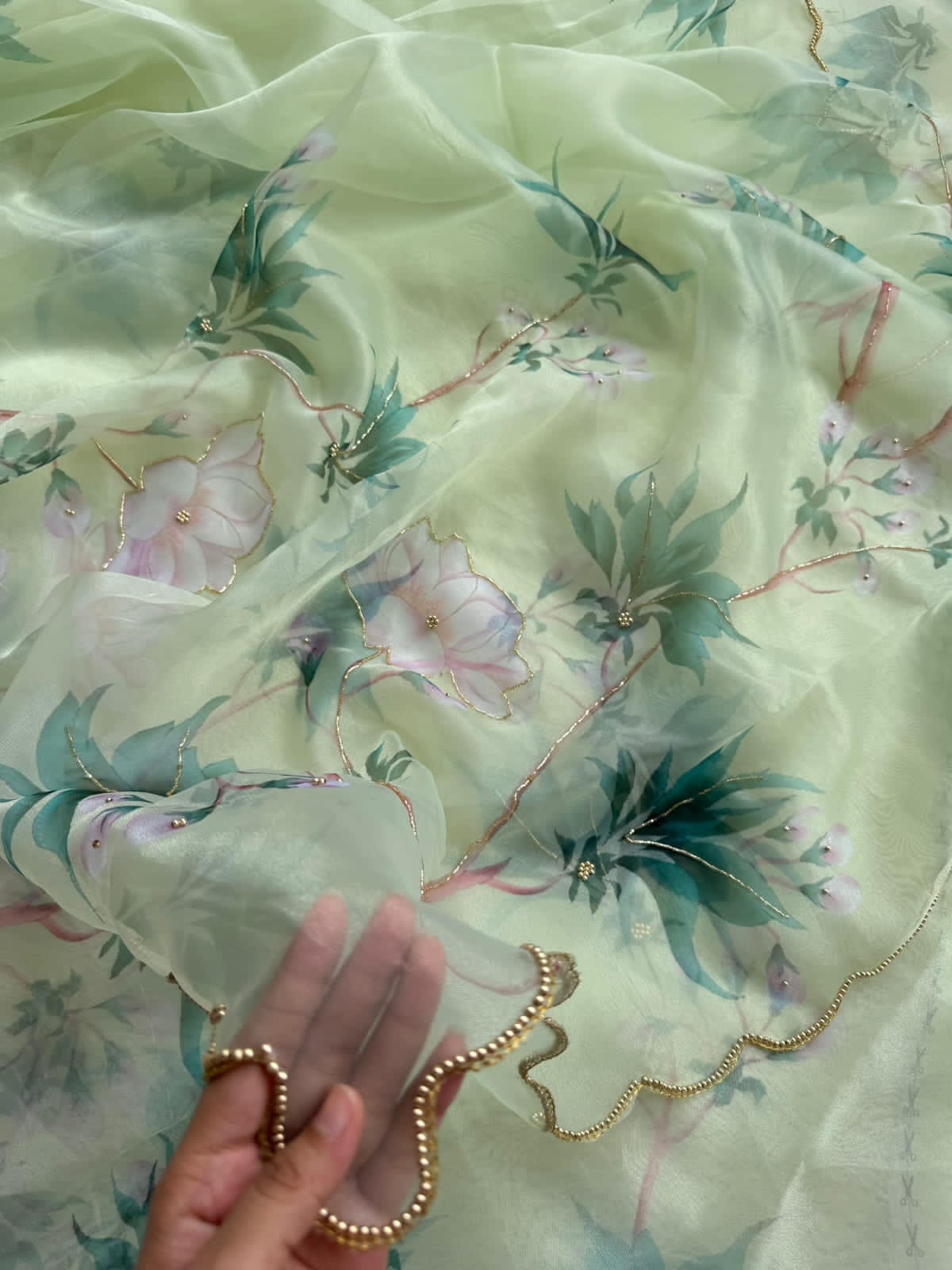 👗 SAREE SOFT ORGANZA DIGITAL SAREE WITH HANDWORK..!