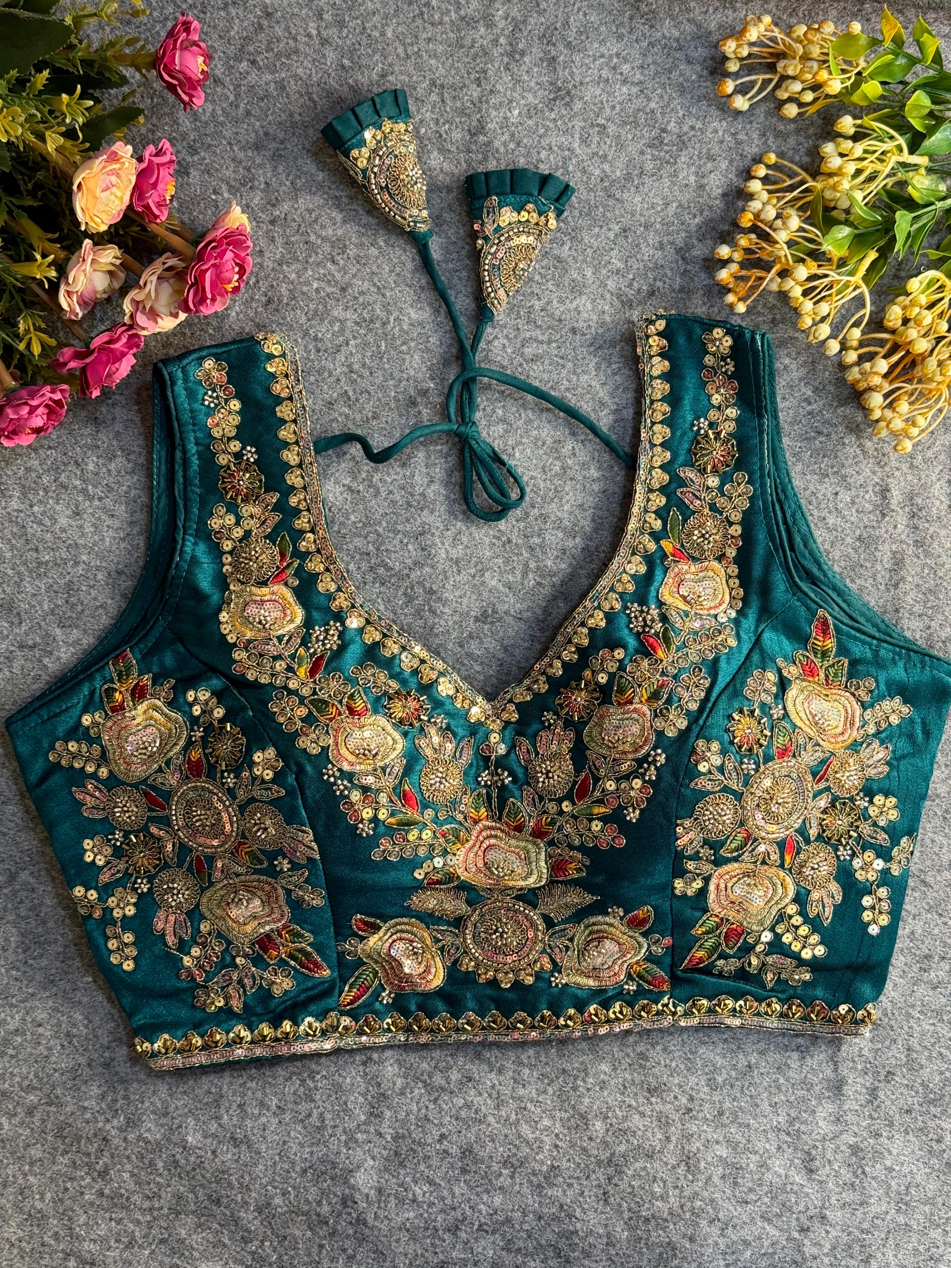 ❤️ HEAVY BEADS WORK  BRIDAL BLOUSE♥️