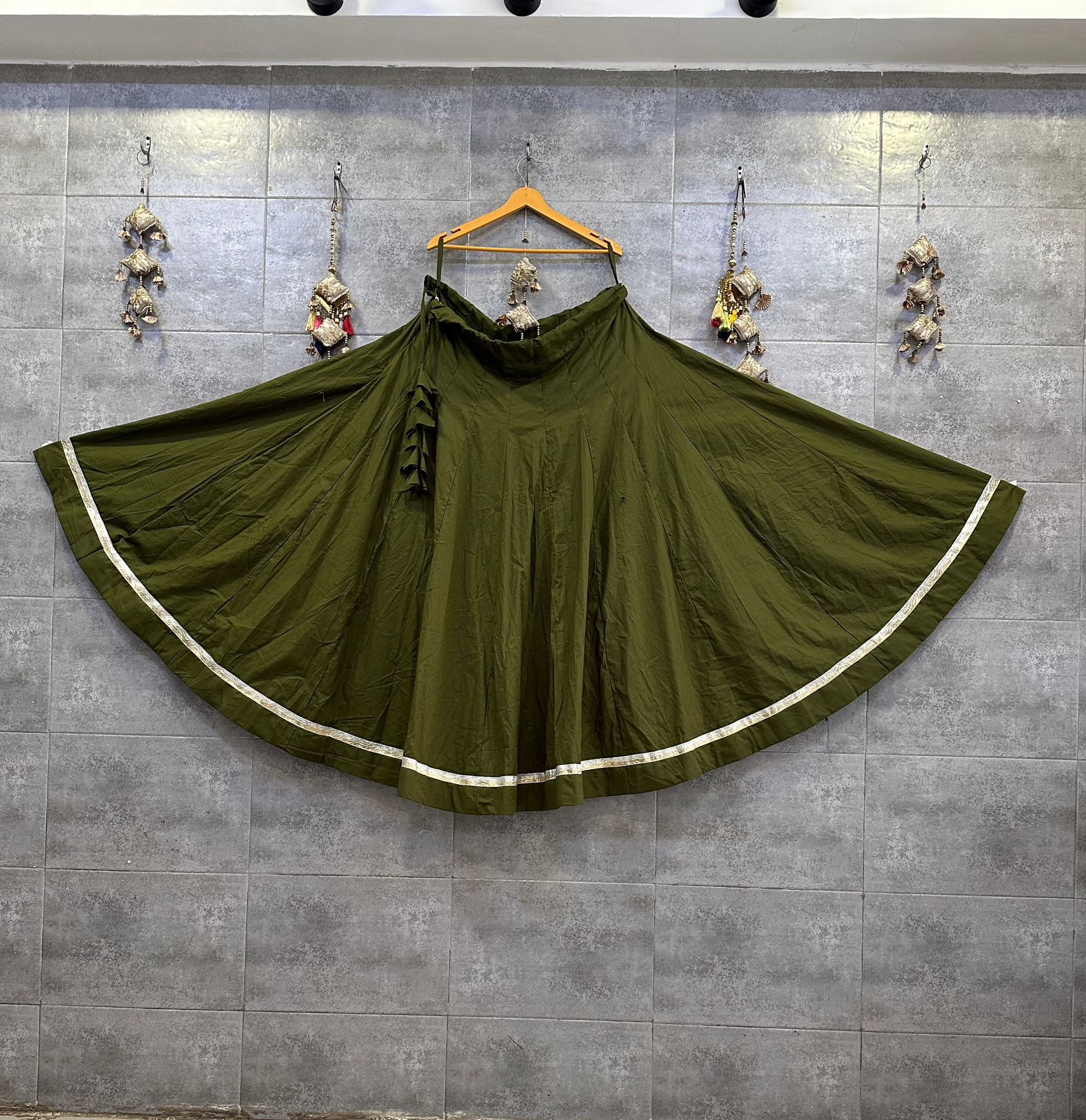 Pure dhabu cotton chaniya with heavy crape lining 