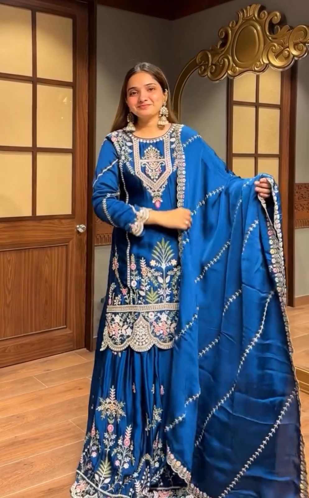 ©️ New Designer Party Sharara Suit & Dupatta Set👗 ®️🟢