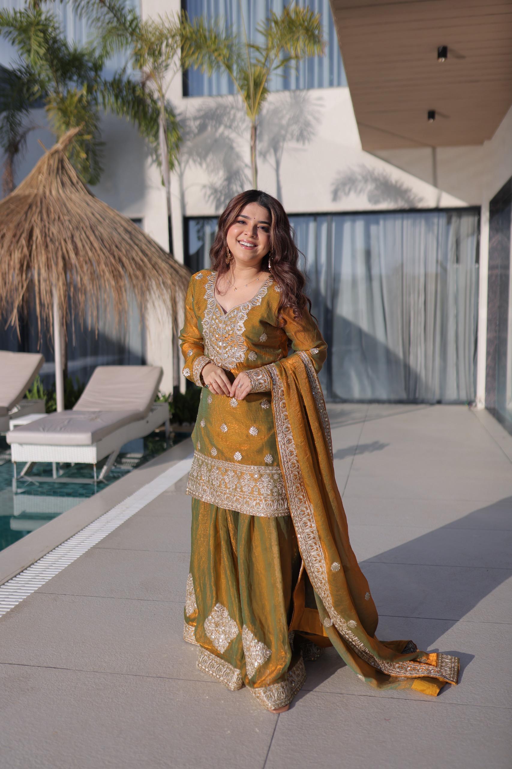 Embroidered Silk Kurta Set