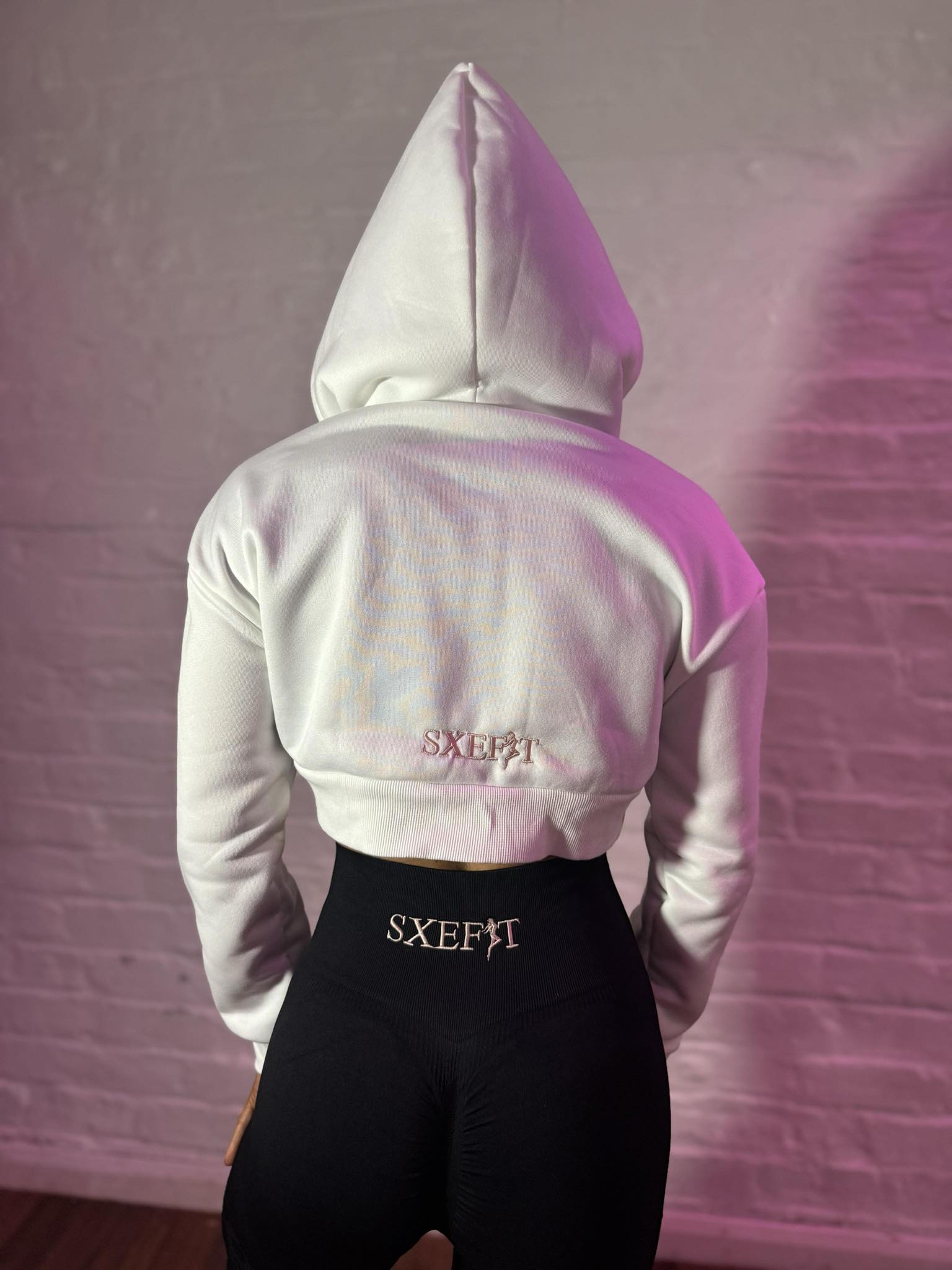 White Hooded Crop Top