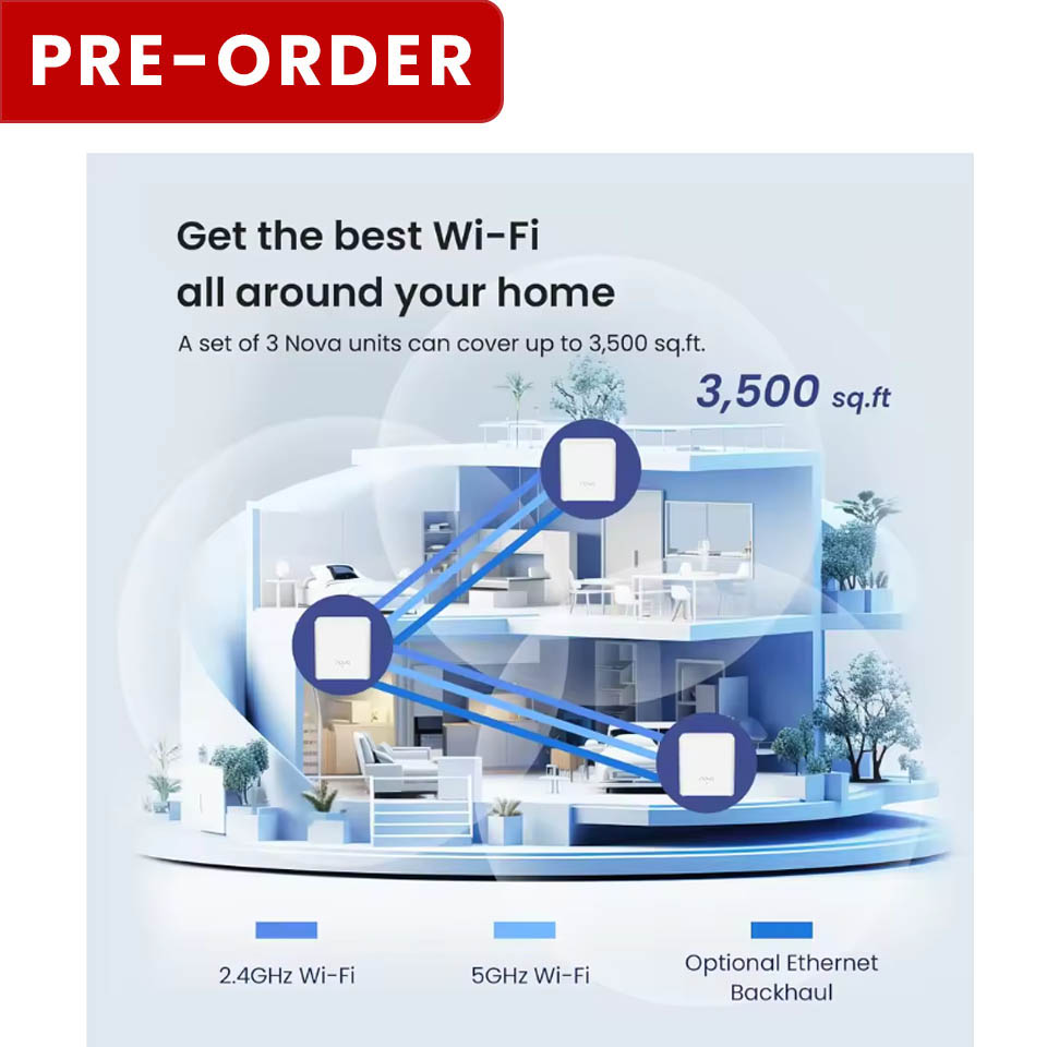 Tenda Nova MX3 AX1500 Mesh WiFi 6 System (1, 2, or 3 Pack)
