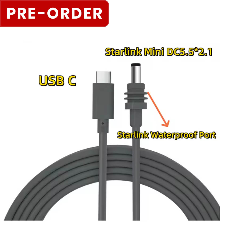 Starlink Mini USB-C to DC Cable (100W)