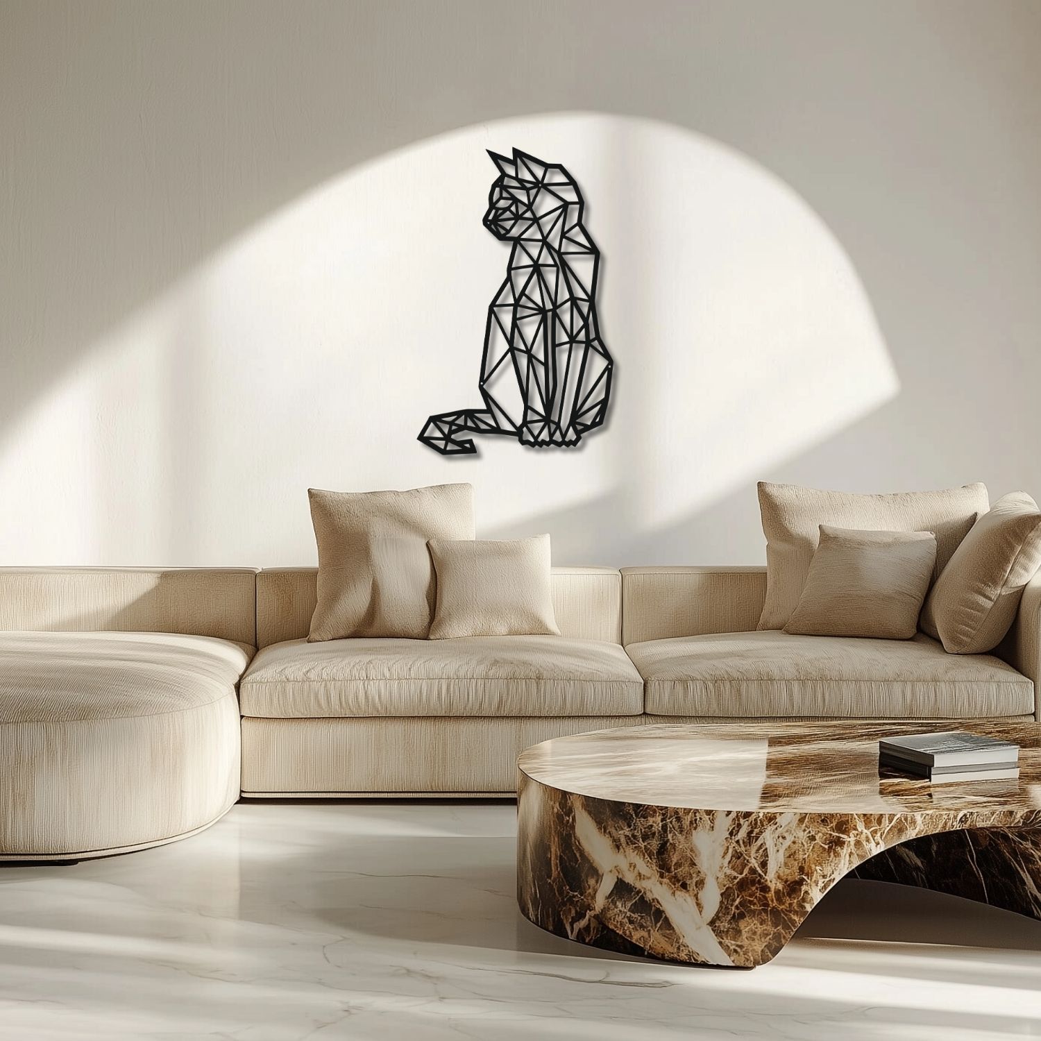 Geometryczny Kot – Nowoczesna Sztuka w Twoim Wnętrzu