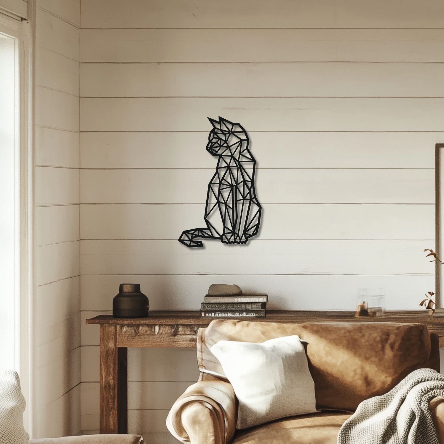 Geometryczny Kot – Nowoczesna Sztuka w Twoim Wnętrzu