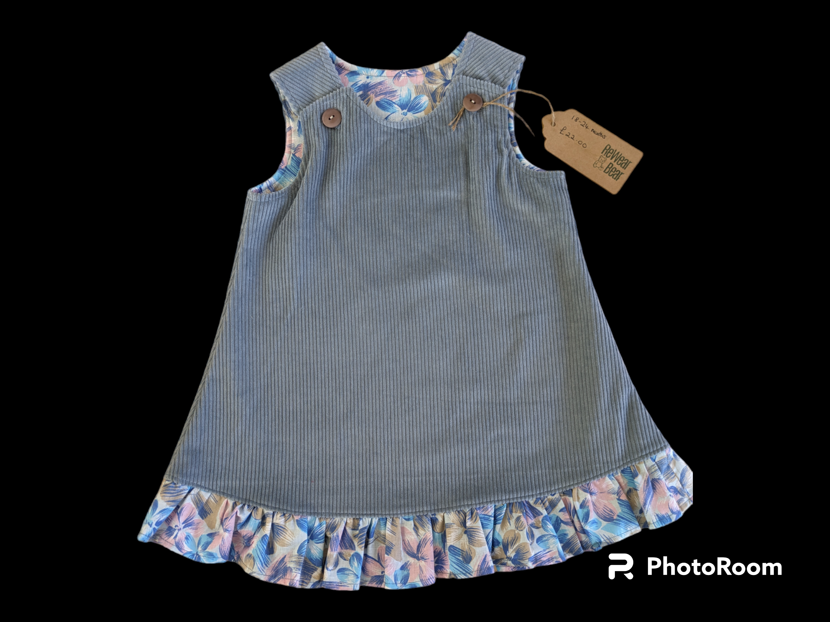 Blue cord with frill 1-2y