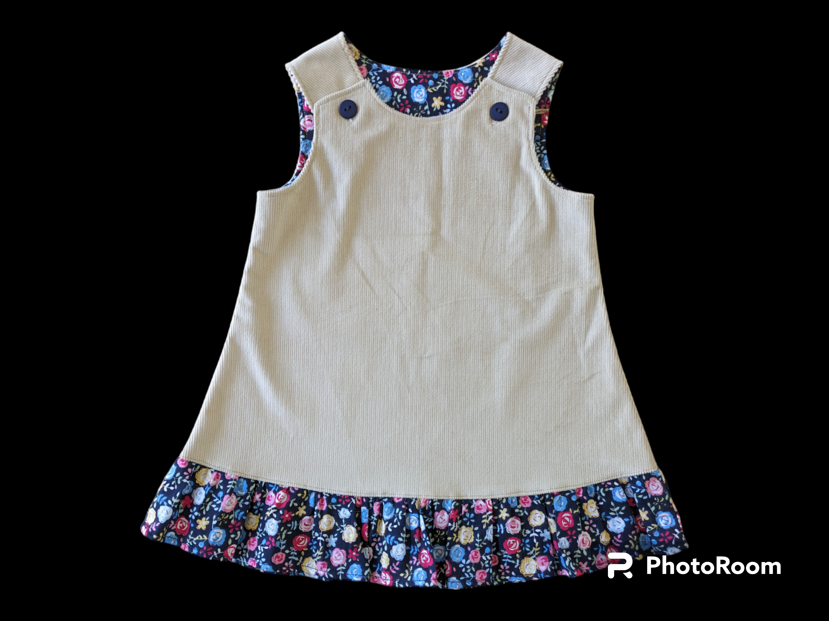 Beige cord with frill 1-2y