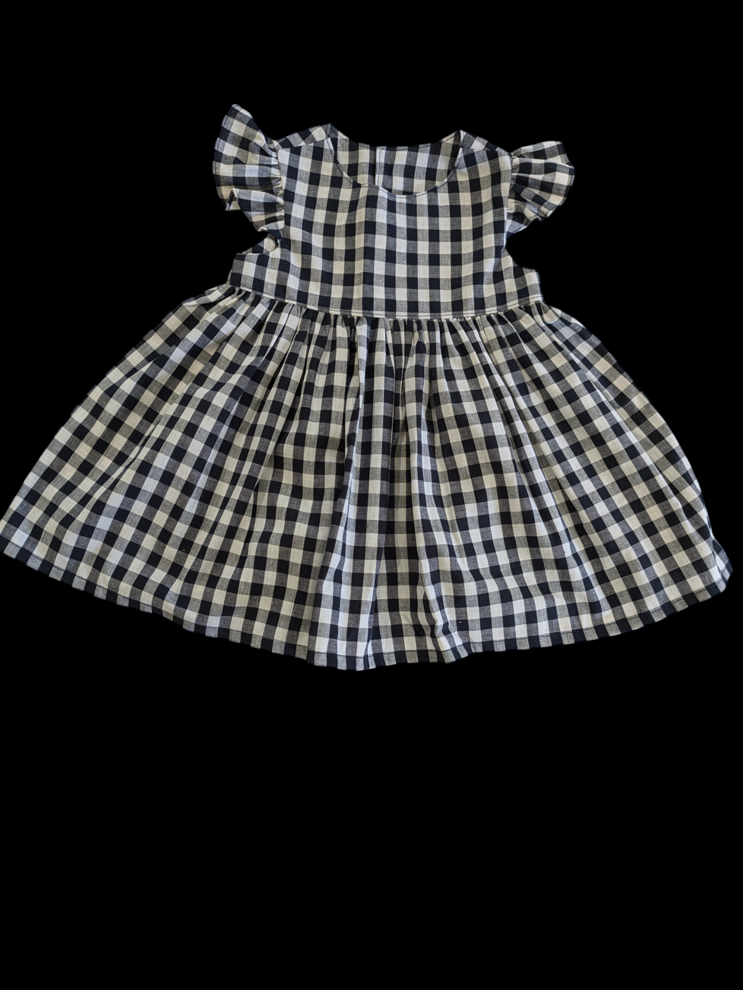 Dark blue check 6-12m