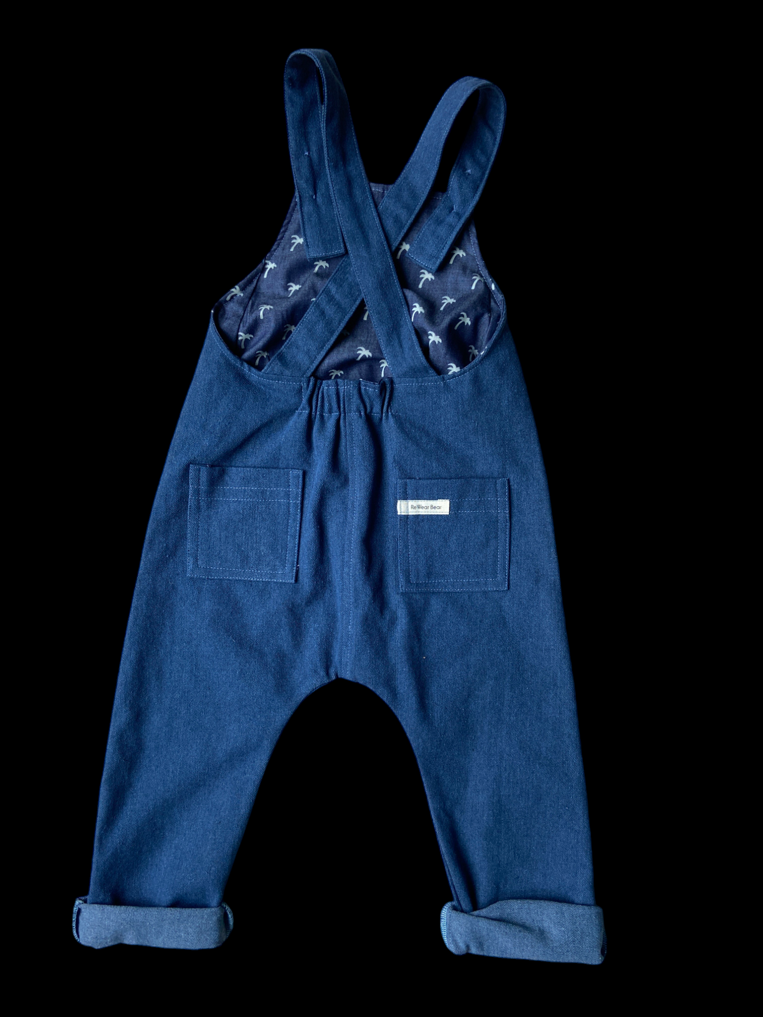 Denim with blue palm trees 3-4y