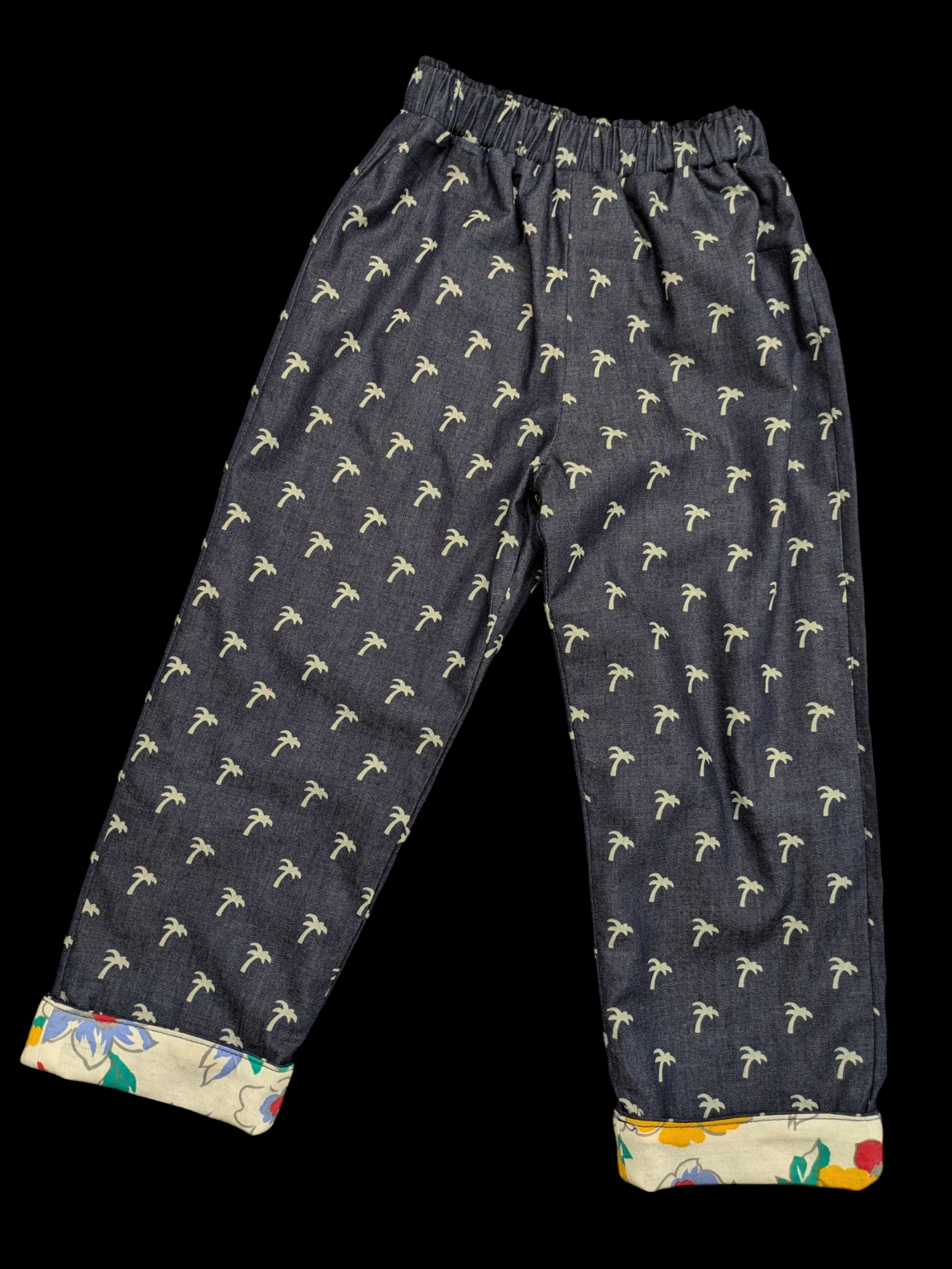 Palm trees soft denim 3-4yrs