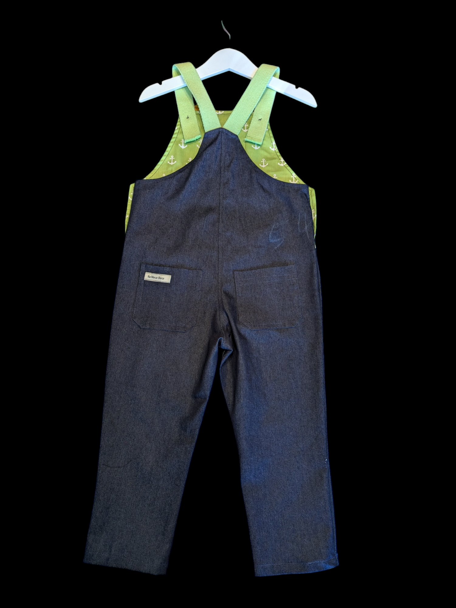 Denim green straps 3-4yrs