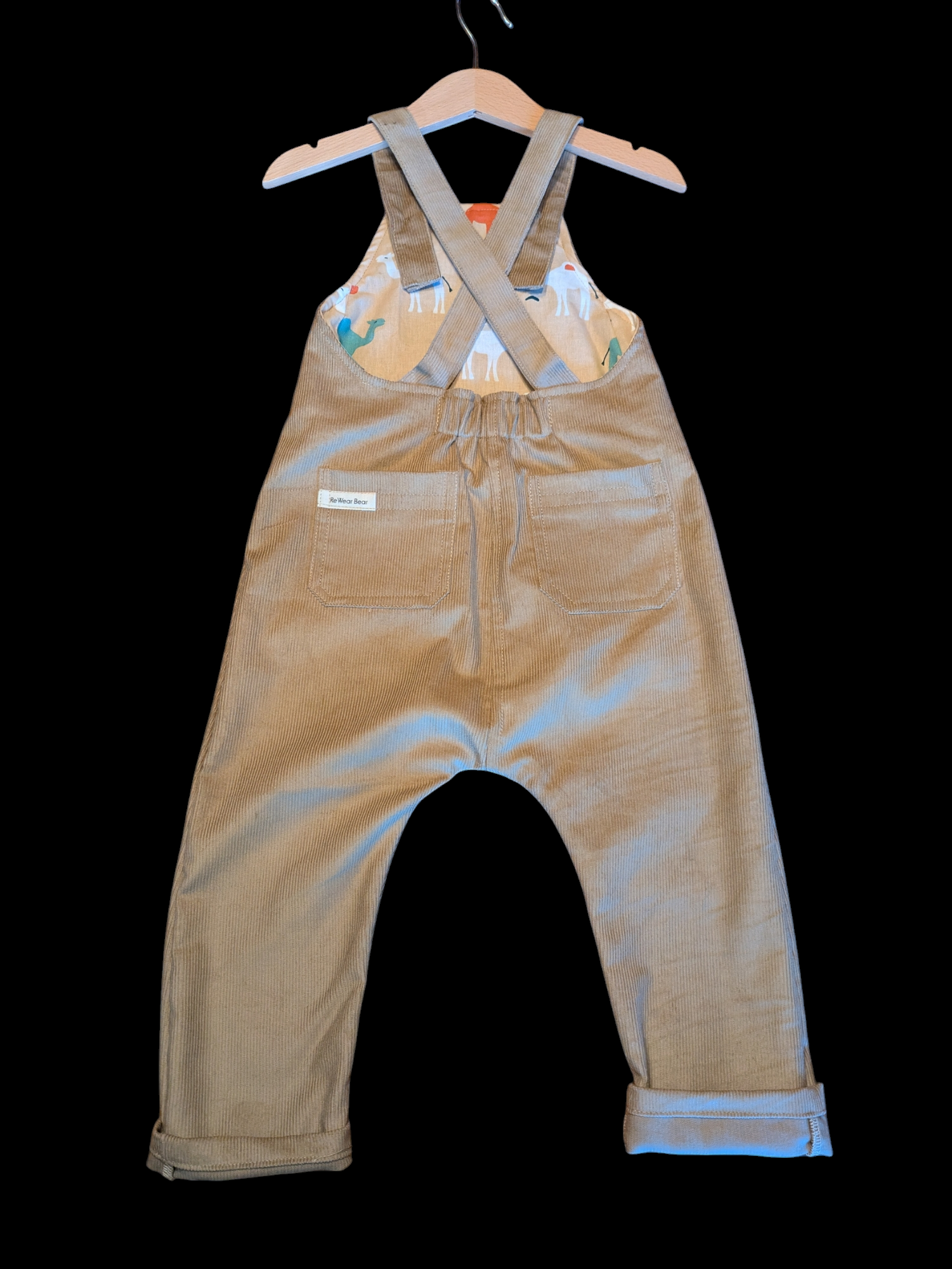 Beige cord with camel pocket 2-3yrs