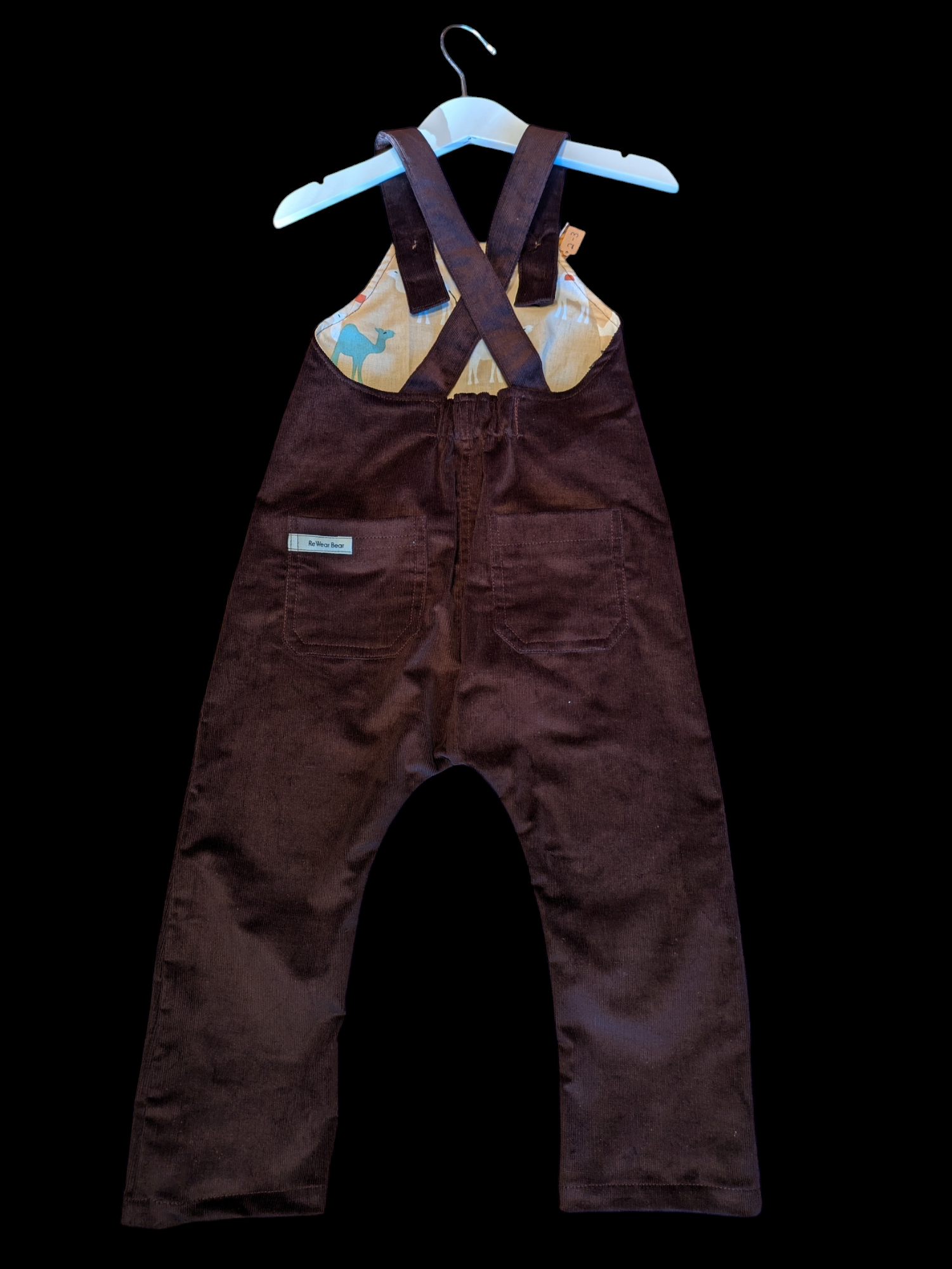 Brown cord with camel pocket 2-3yrs