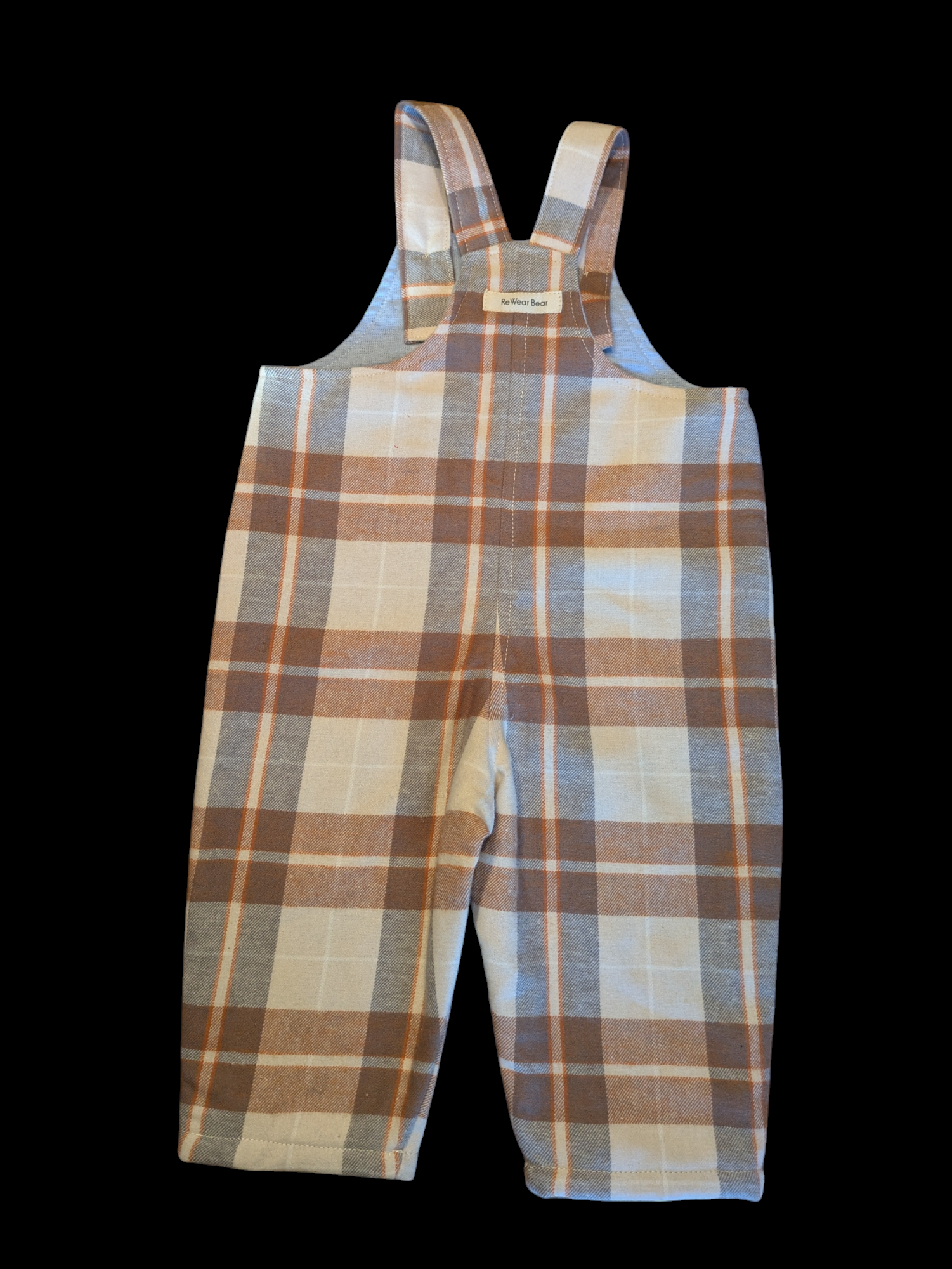Beige check with light blue lining 6-12m