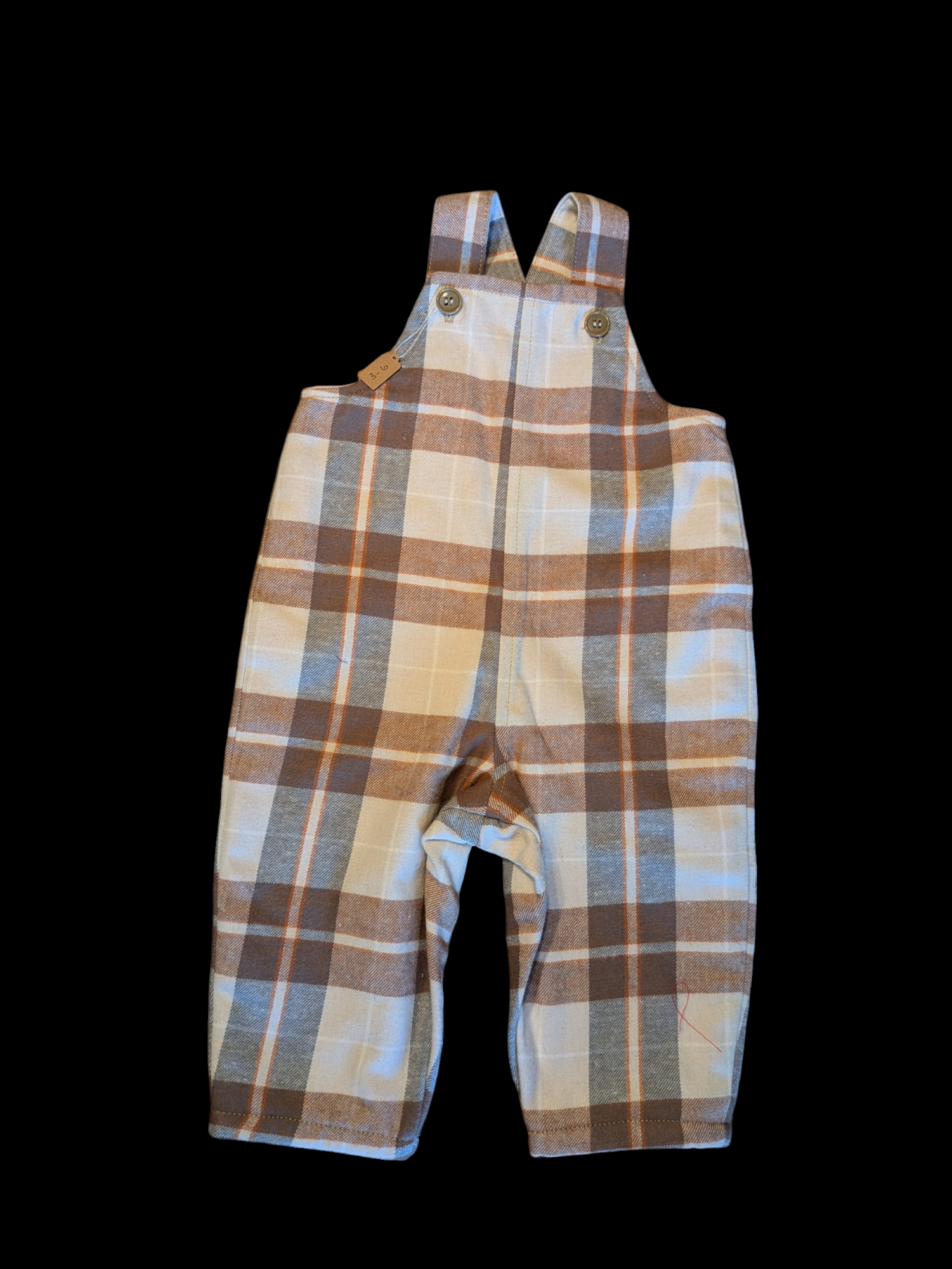 Beige check brushed cotton up to 6m