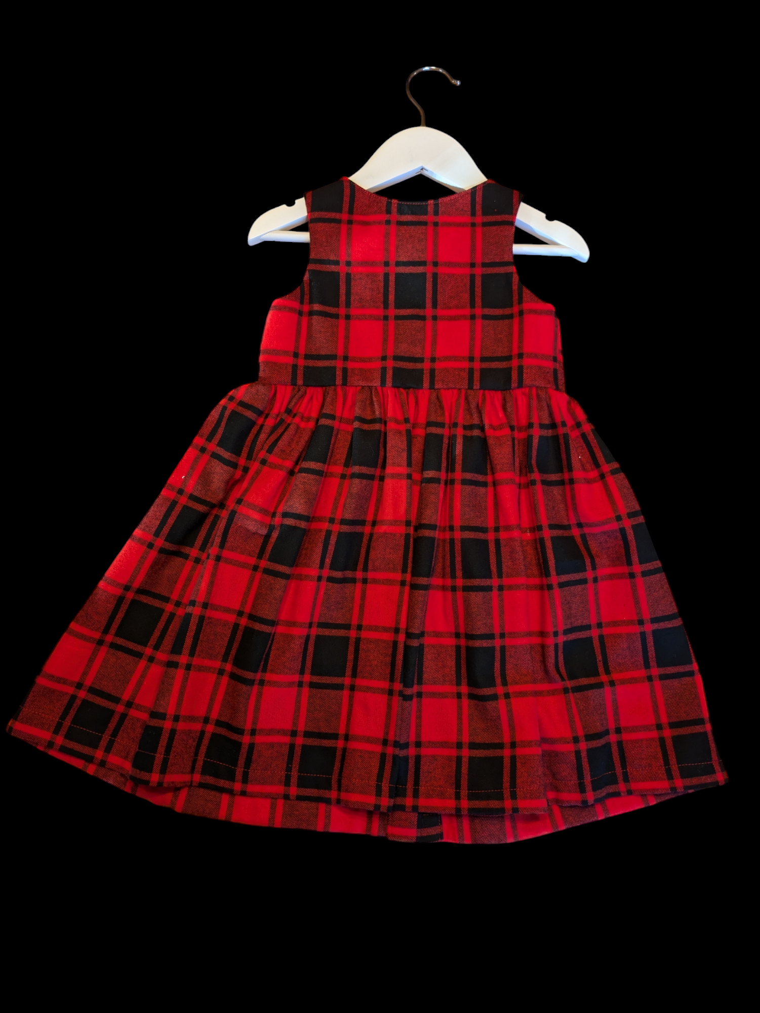 Red check buttons down front 3-4yrs