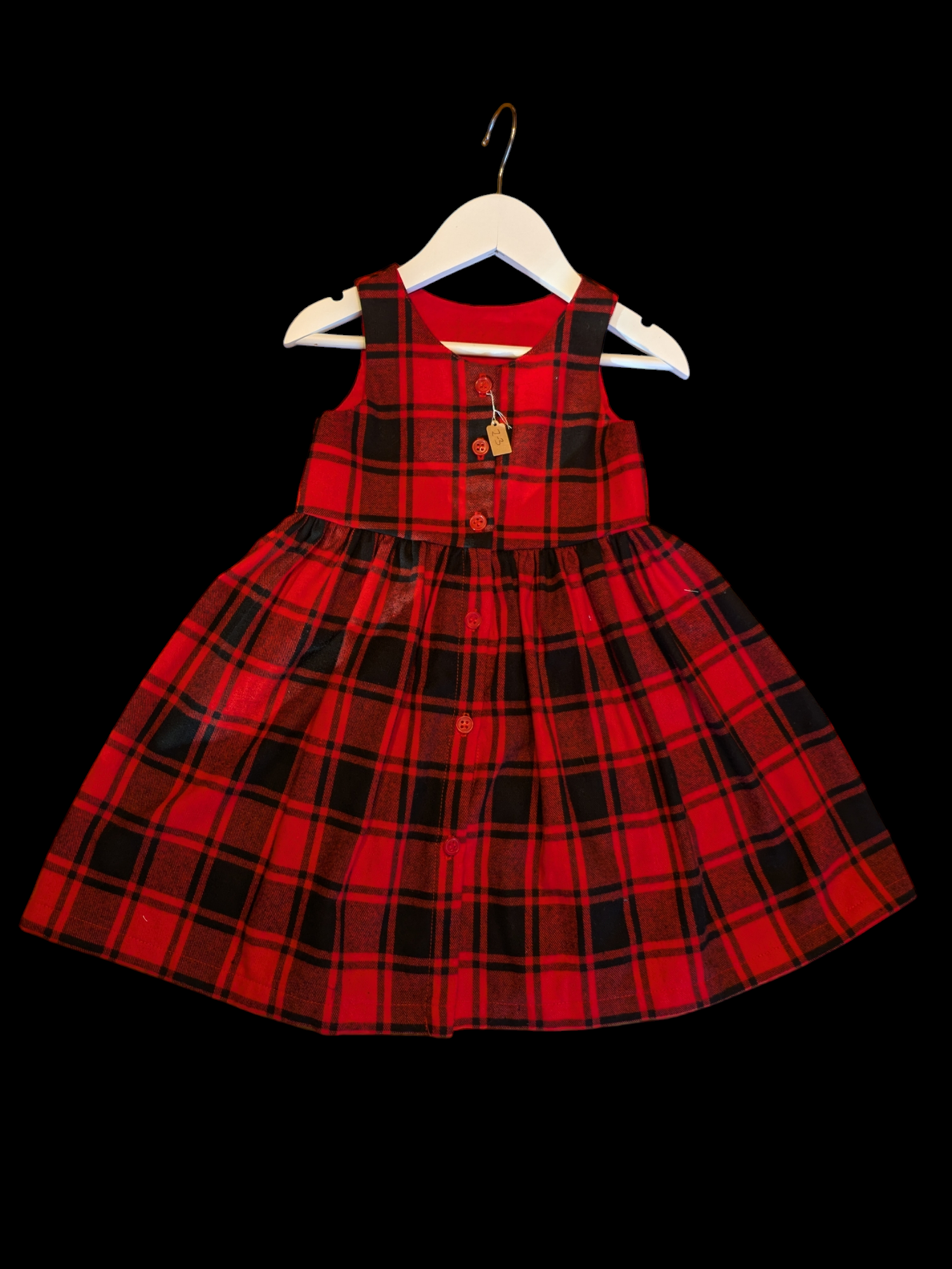 Red check dress 2-3yrs