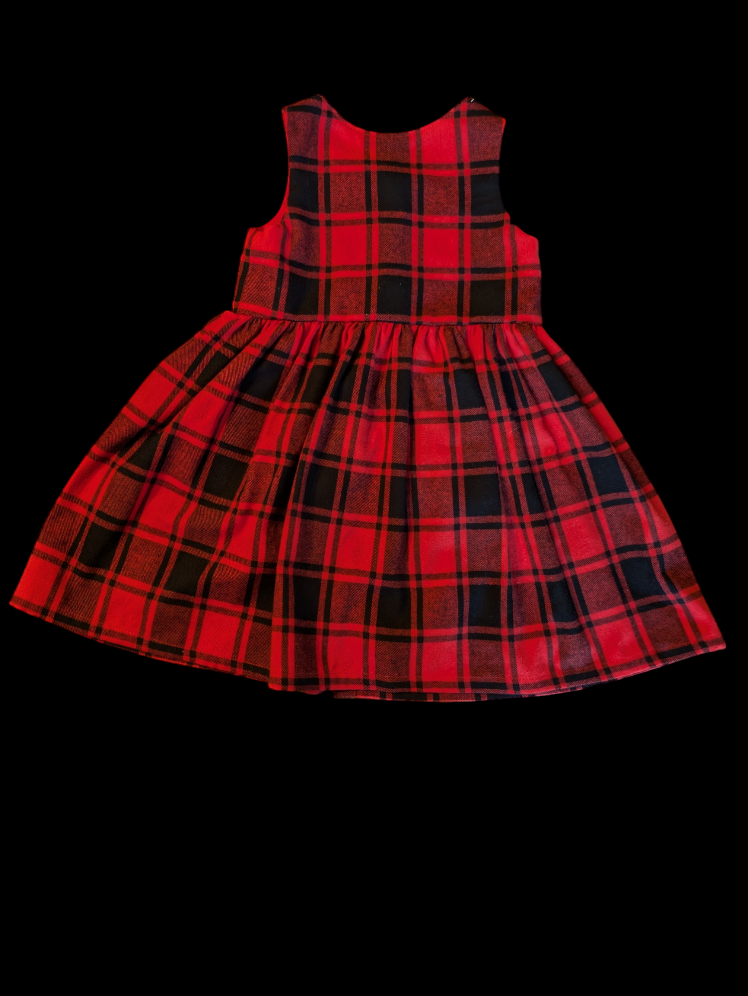 Red check with buttons down the front 1-2y