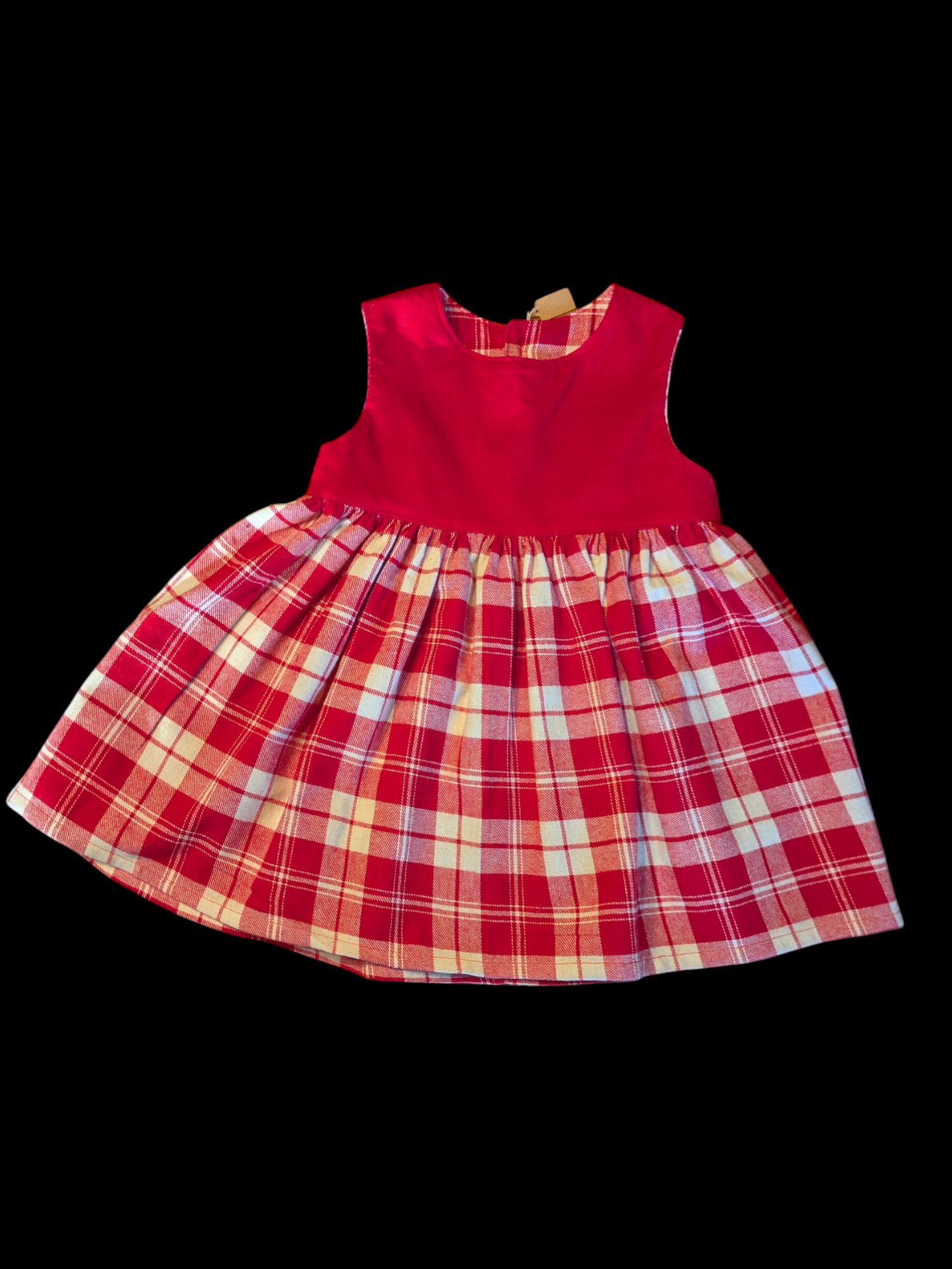 Red cord and check skirt up to 6m