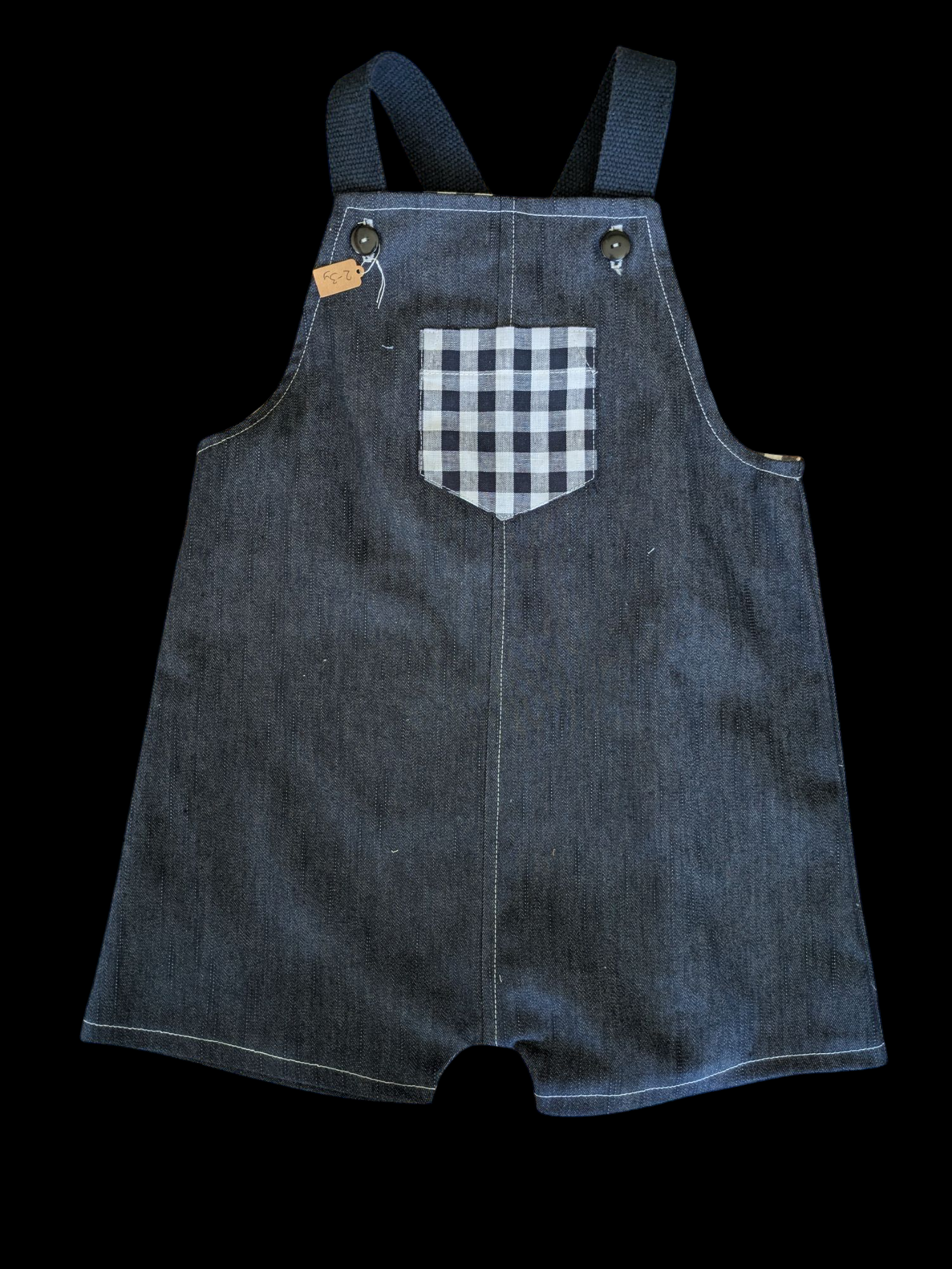 Denim blue check pocket 2-3