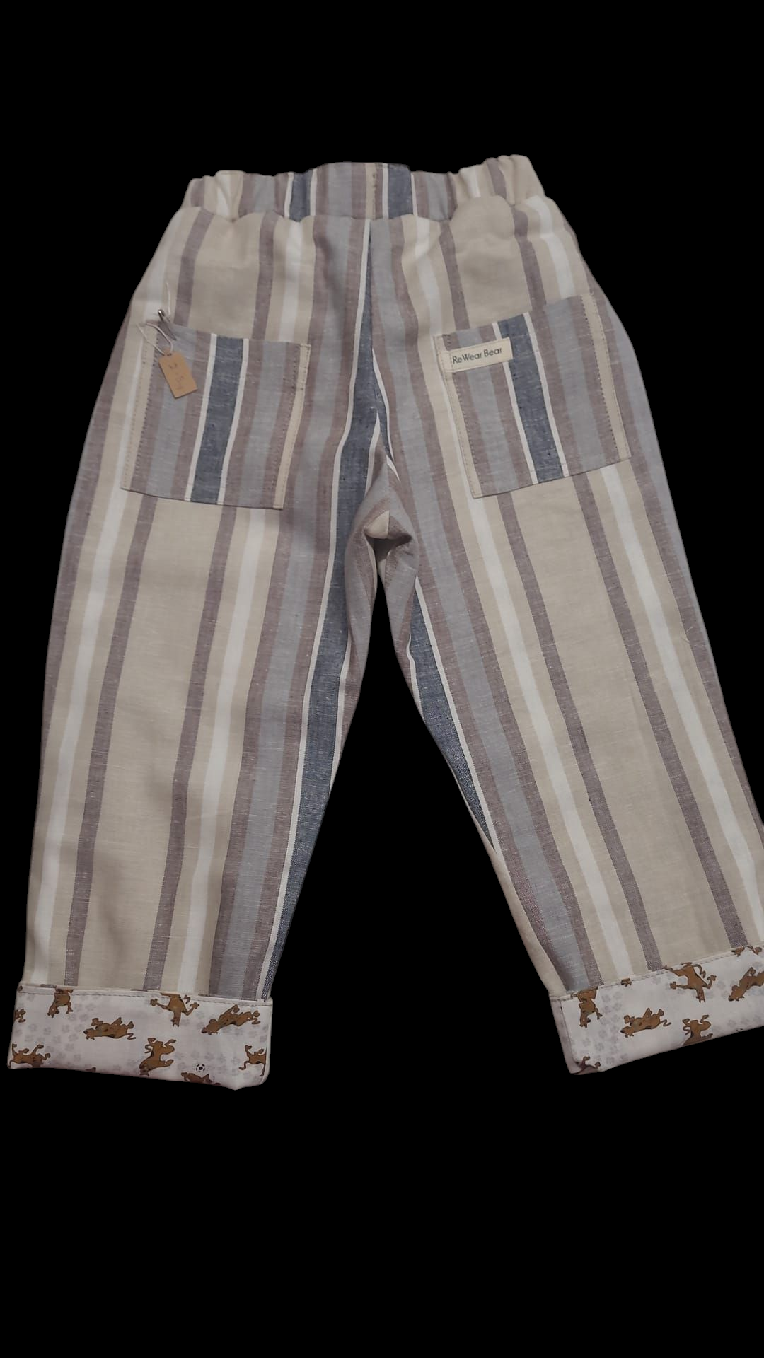 Beige linen stripe 2-3yrs