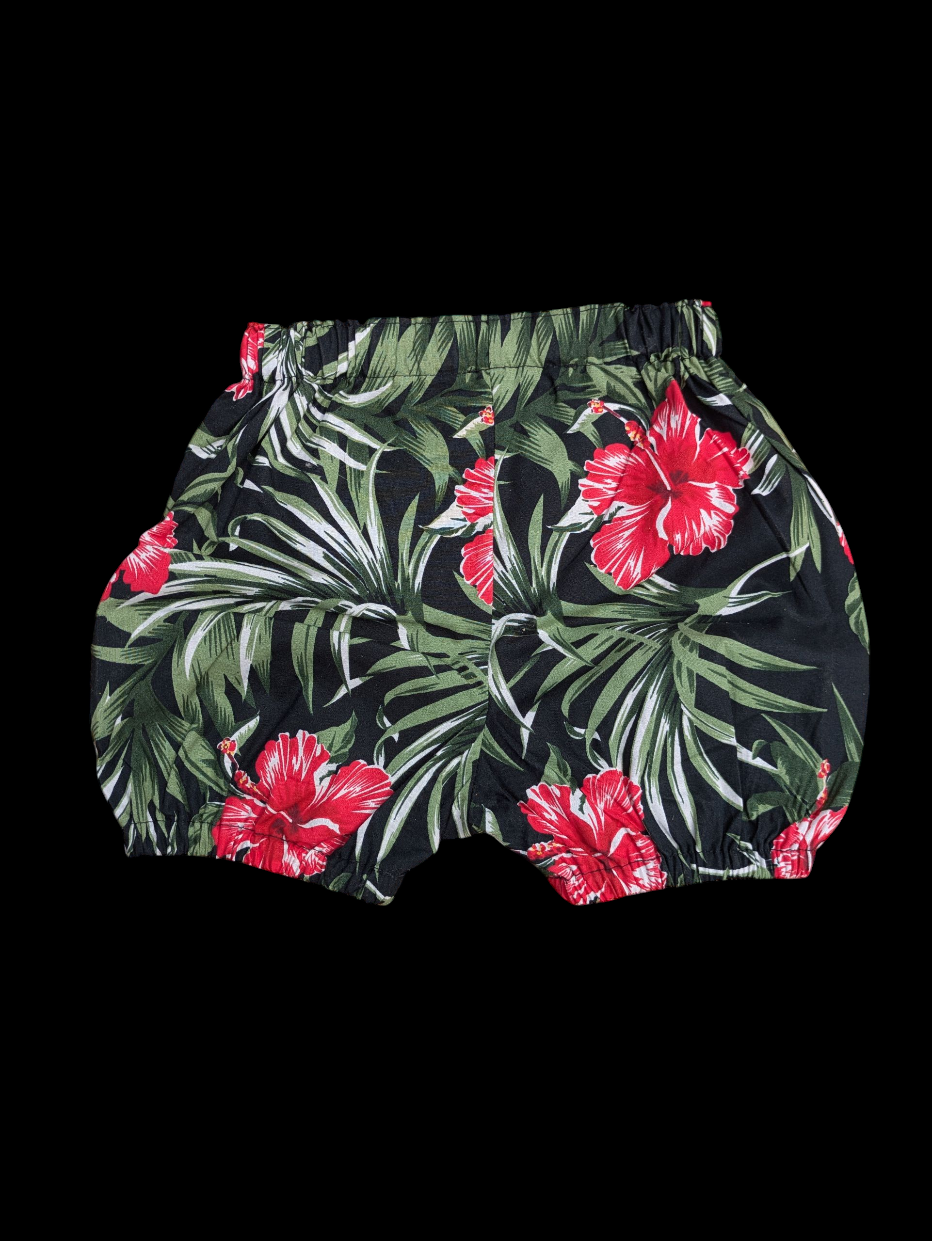 Black and red tropical shorts 1-3