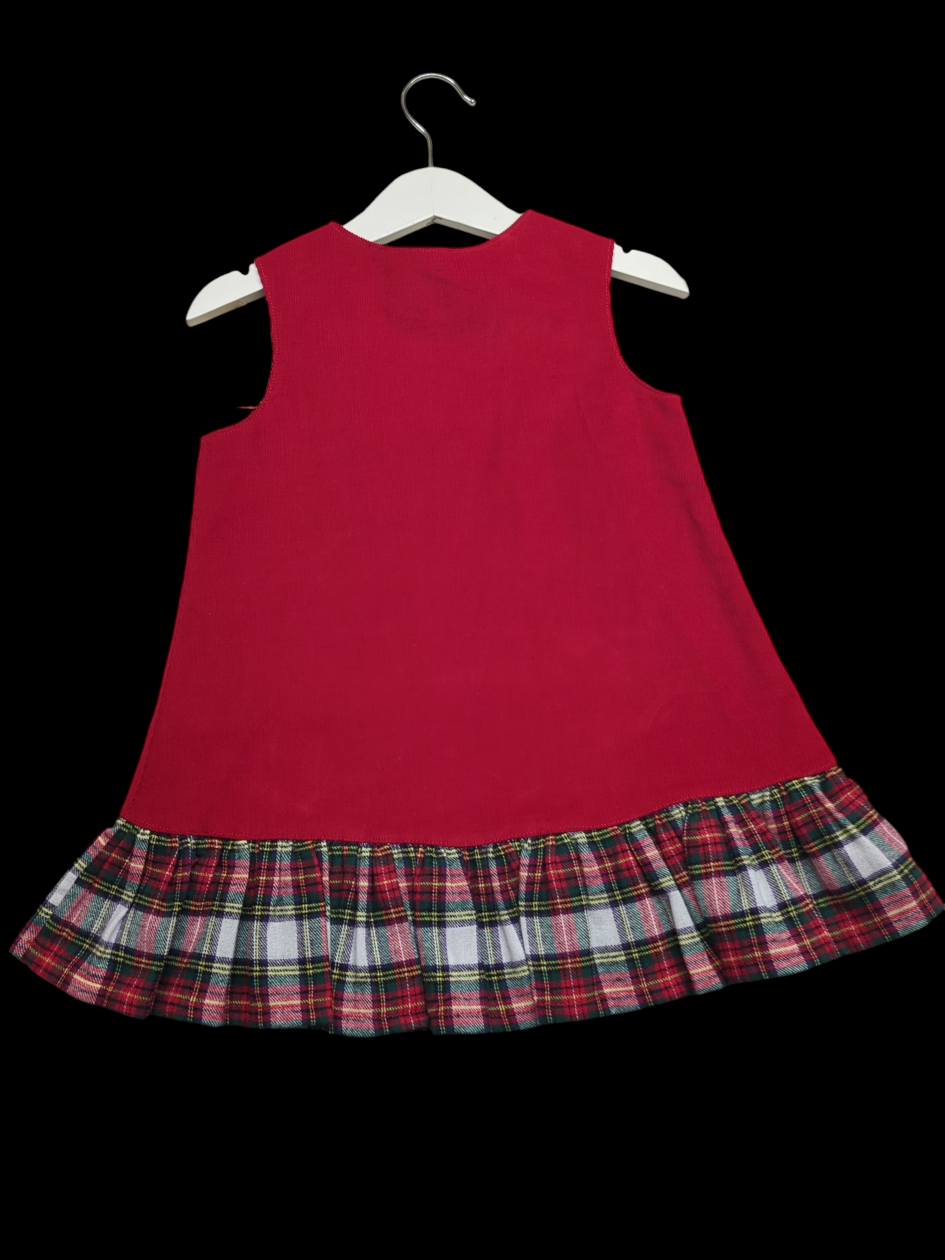Red cord pinafore 1-2y