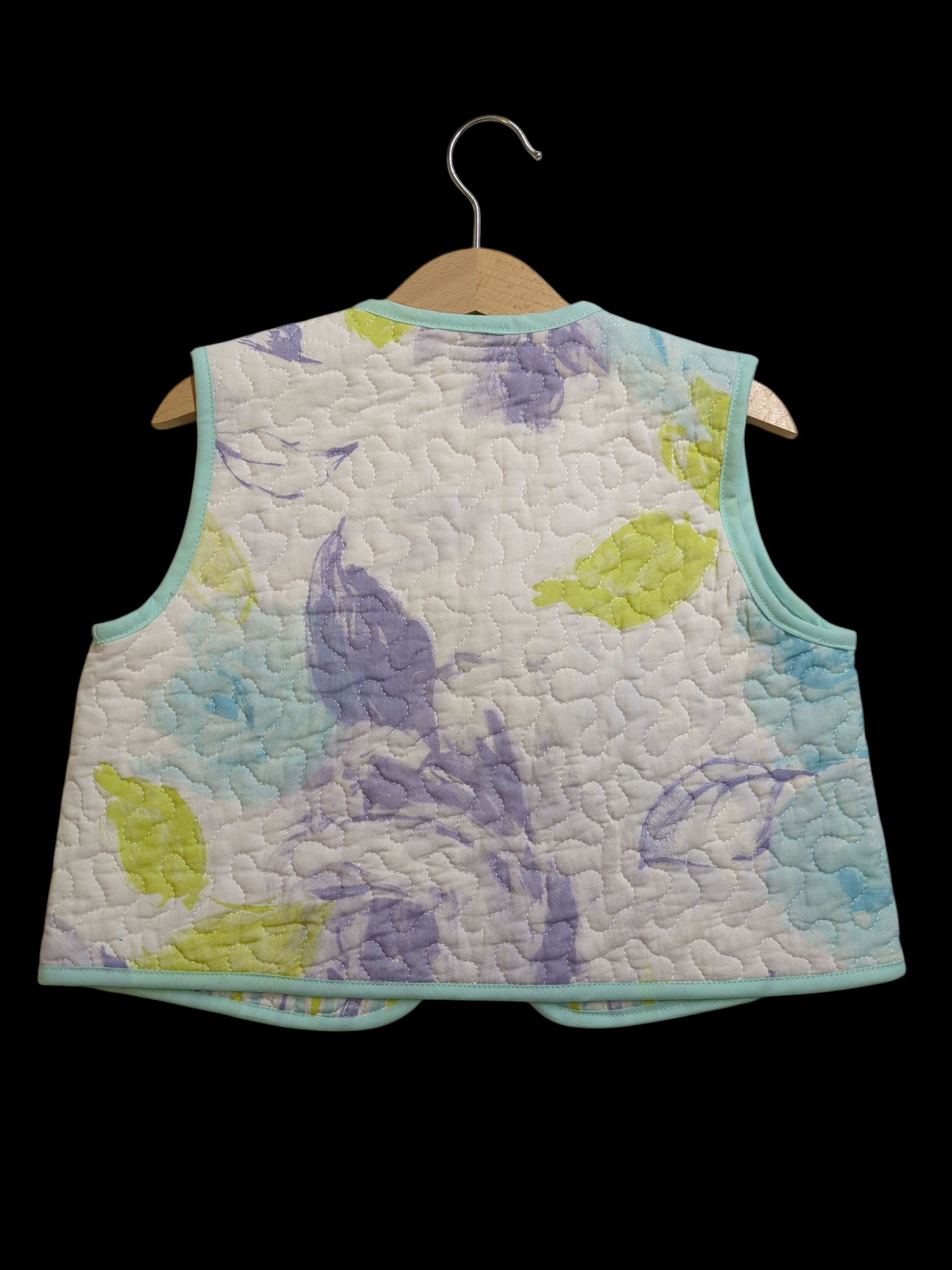 White and Turquoise Quilted Jacket